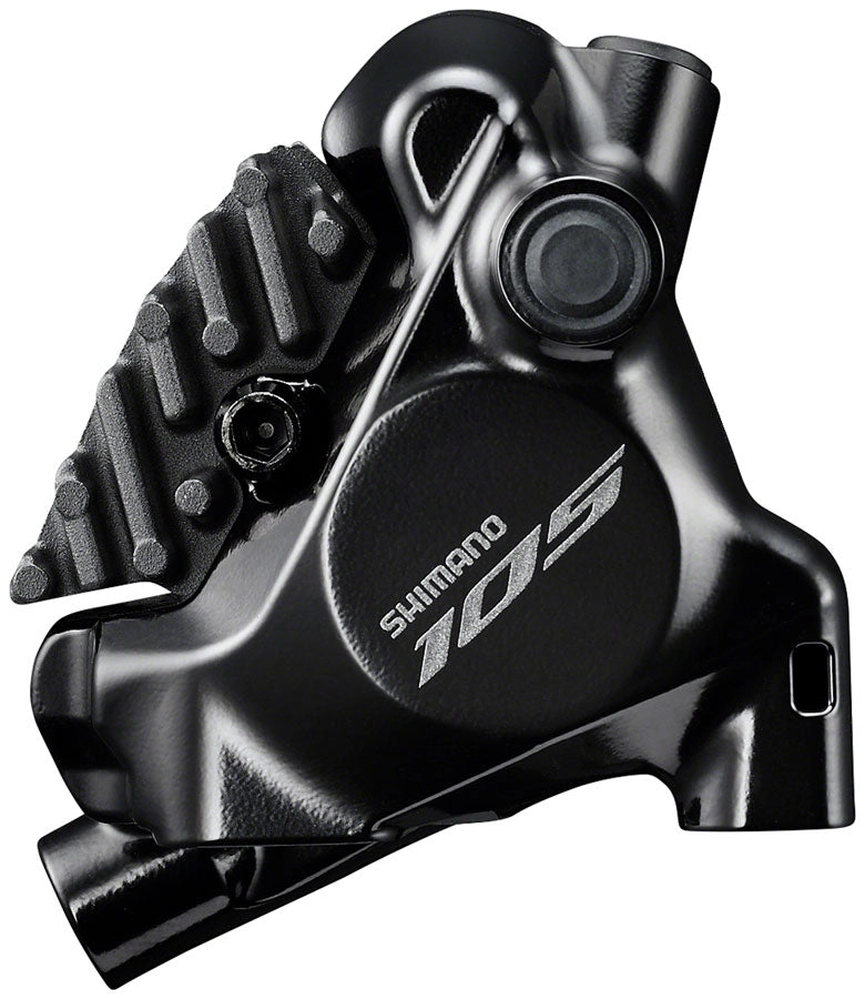 105 BR-R7170 Road Hydraulic Disc Brake Caliper - Rear Flat Mount L03A Resin Pads Fins