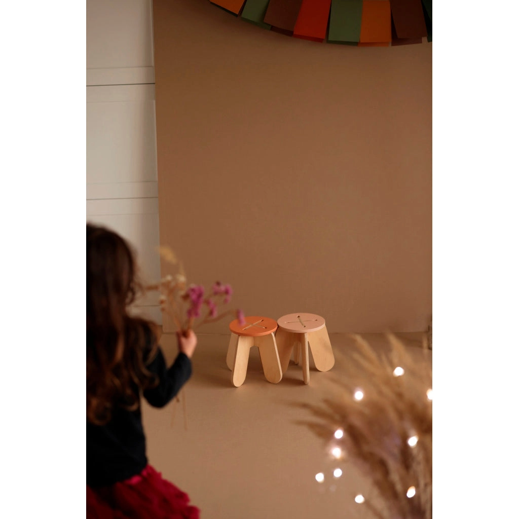 babai Wooden Children Stool X Dark Grey