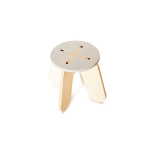 babai Wooden Children Stool X Grey