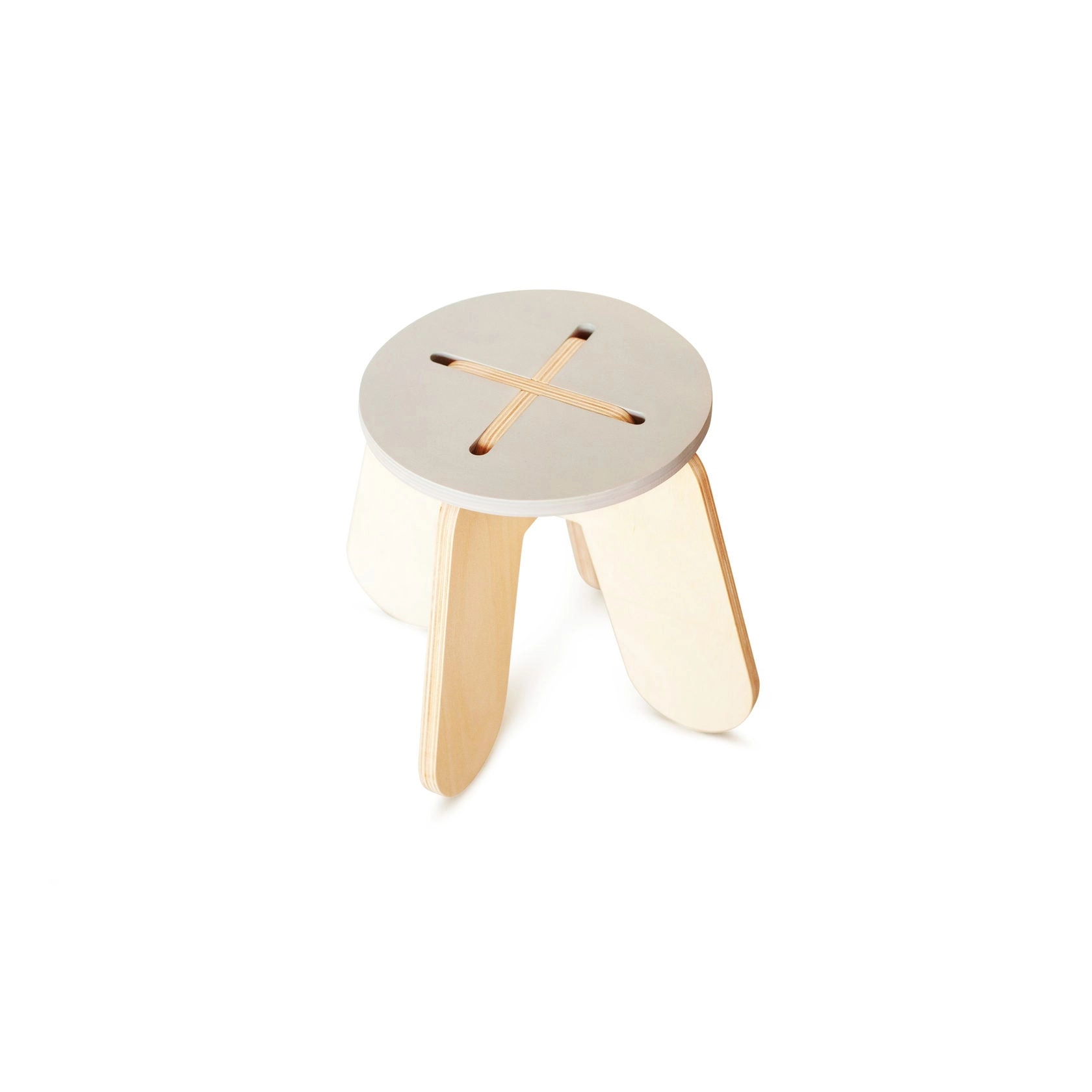 babai Wooden Children Stool X Grey