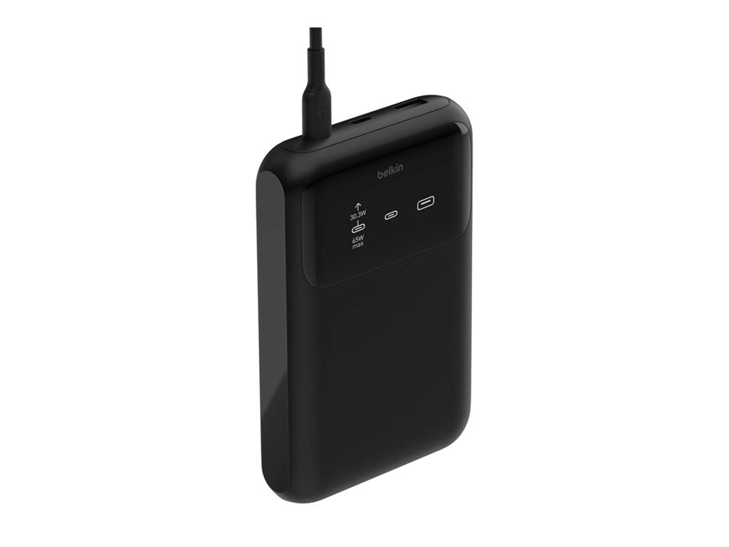 Belkin BoostCharge Pro - Power bank - 20000 mAh - 65 Watt - Fast Charge, PD - 3 output connectors (24 pin USB-C, USB) BPB020BTBK