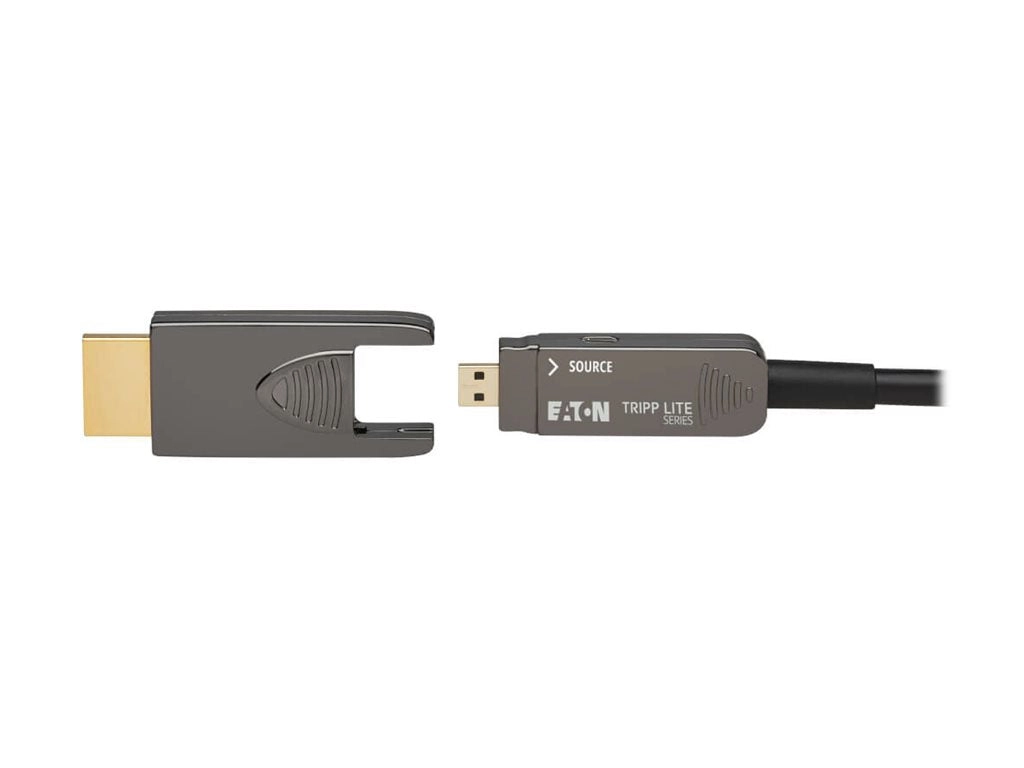 Eaton Tripp Lite Series 8K HDMI Fiber Active Optical Cable (AOC) - 8K UHD @ 60 Hz, HDR, Detachable Connector, M/M, Black, 20 P568FM-20M-8K6