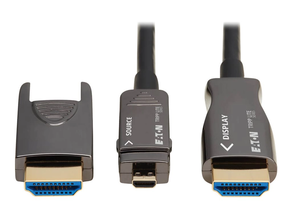 Eaton Tripp Lite Series 8K HDMI Fiber Active Optical Cable (AOC) - 8K UHD @ 60 Hz, HDR, Detachable Connector, M/M, Black, 20 P568FM-20M-8K6