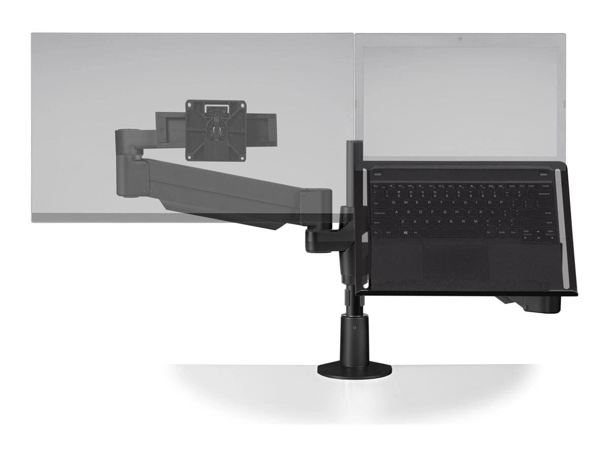 HAT Design Works Staxx - Stand - articulating - for LCD display / notebook - vista black - screen size: up to 27 - desk-mountable" STX-2-500-SLD-8510-104