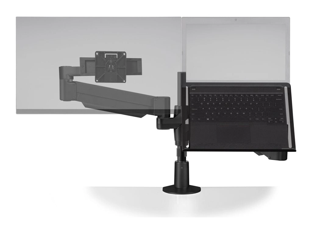 HAT Design Works Staxx - Stand - articulating - for LCD display / notebook - vista black - screen size: up to 27 - desk-mountable" STX-2-500-SLD-8510-104