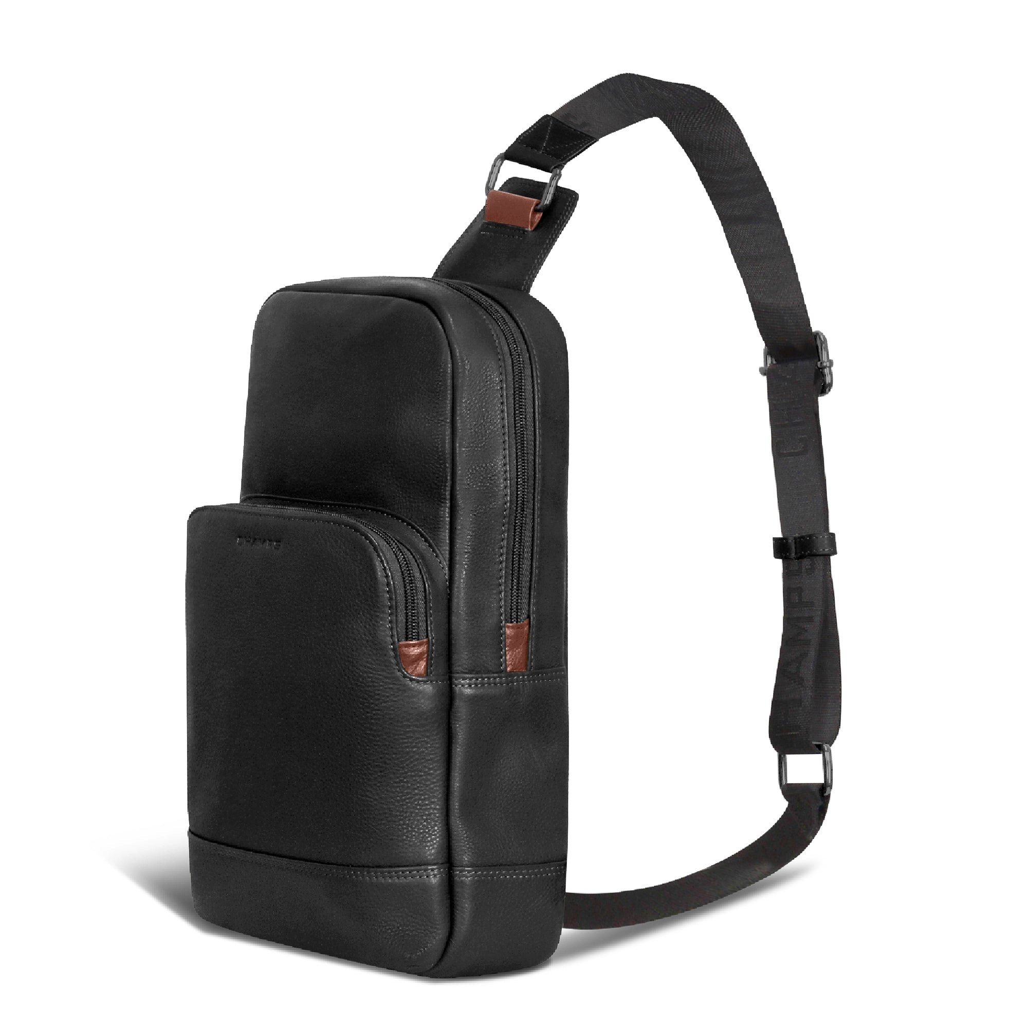 Onyx / Leather Sling Bag *Drop Ship*