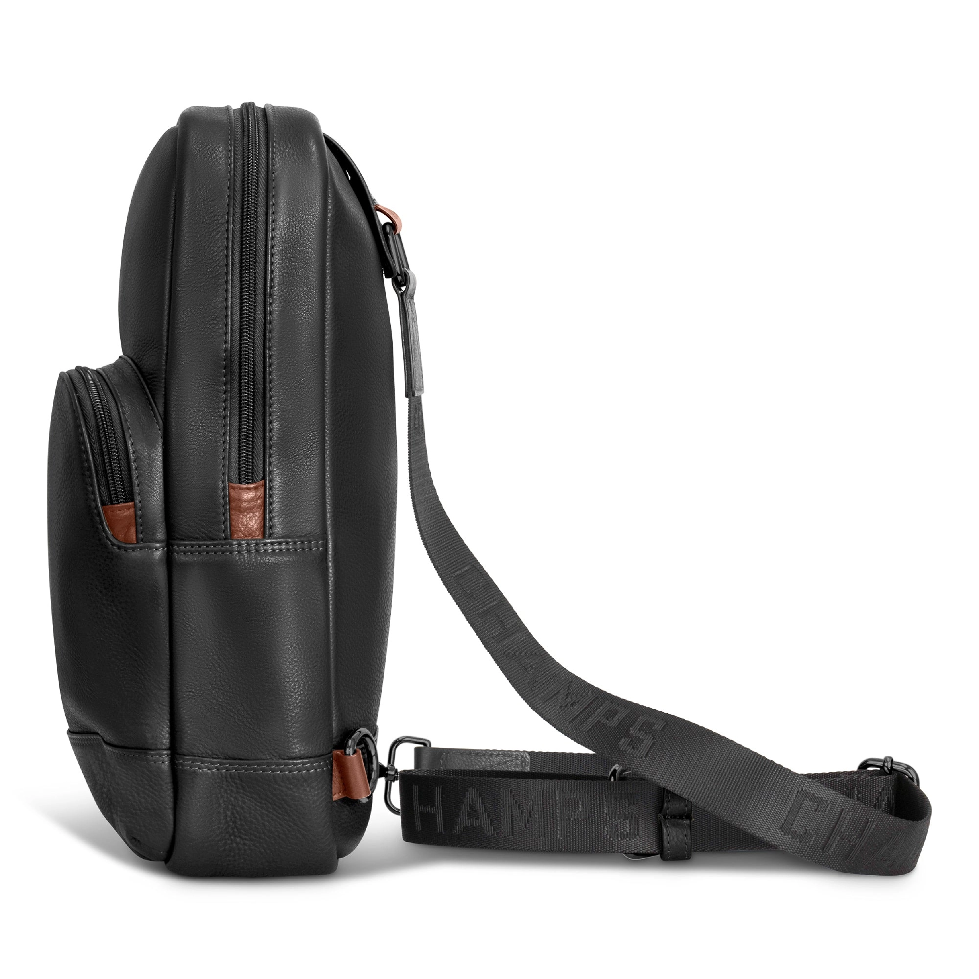 Onyx / Leather Sling Bag *Drop Ship*