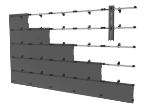 Peerless-AV SEAMLESS Kitted Series - Mounting kit (wall mount) - for 4x4 dvLED video wall - universal - aluminum frame - black DS-LEDUNV610-4X4