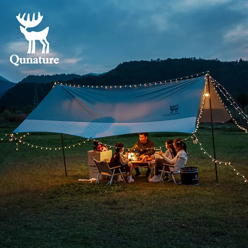 Qunature 3-in-1 Waterproof Canopy Floor Mat Raincoat UPF50  for Camping