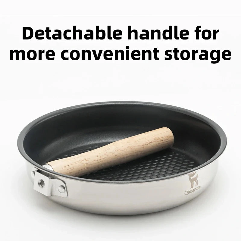 Qunature Non-Stick Stainless Steel Frying Pan with Detachable Handle