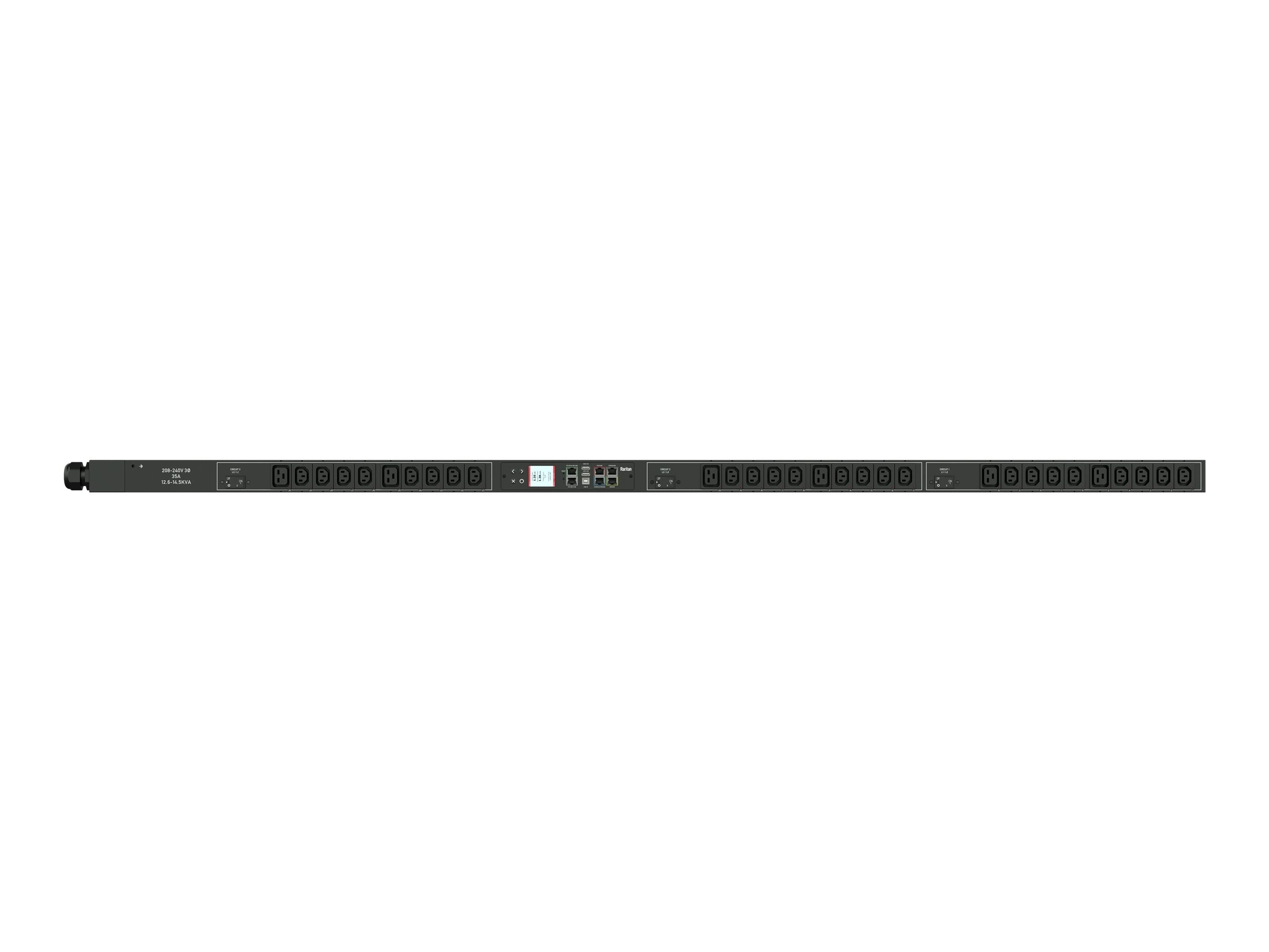 Raritan PX3-5665U-C5 - Power distribution unit (rack-mountable) - AC 208 V - 8600 VA - 3-phase delta - RS-232, USB, Ethernet PX3-5665U-C5K1