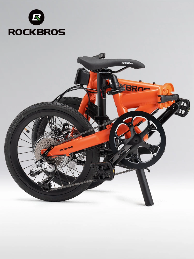 ROCKBROS 16'' Folding Bike 9-Speed Dual C-Brake Aluminum Frame Adjustable City Bicycle 11-32T