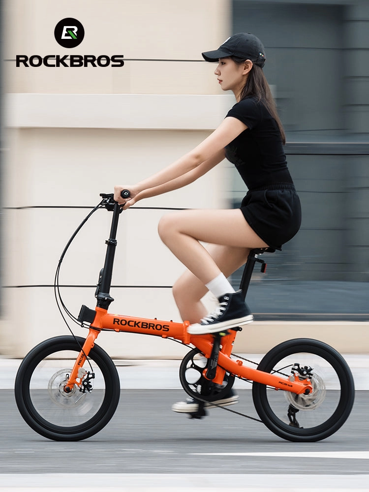 ROCKBROS 16'' Folding Bike 9-Speed Dual C-Brake Aluminum Frame Adjustable City Bicycle 11-32T