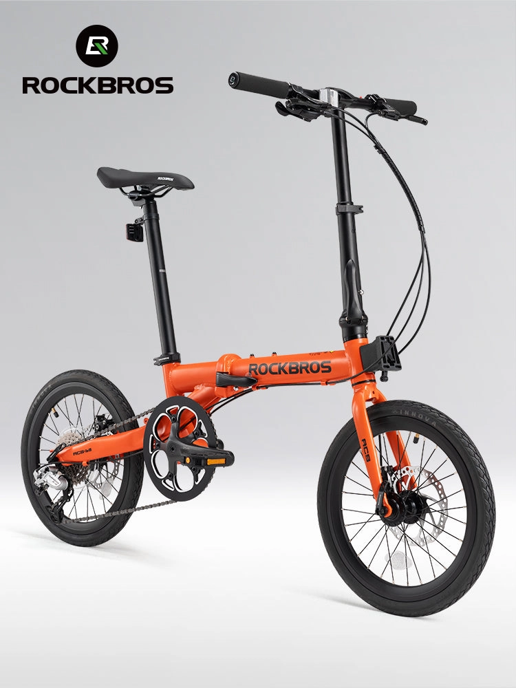 ROCKBROS 16'' Folding Bike 9-Speed Dual C-Brake Aluminum Frame Adjustable City Bicycle 11-32T