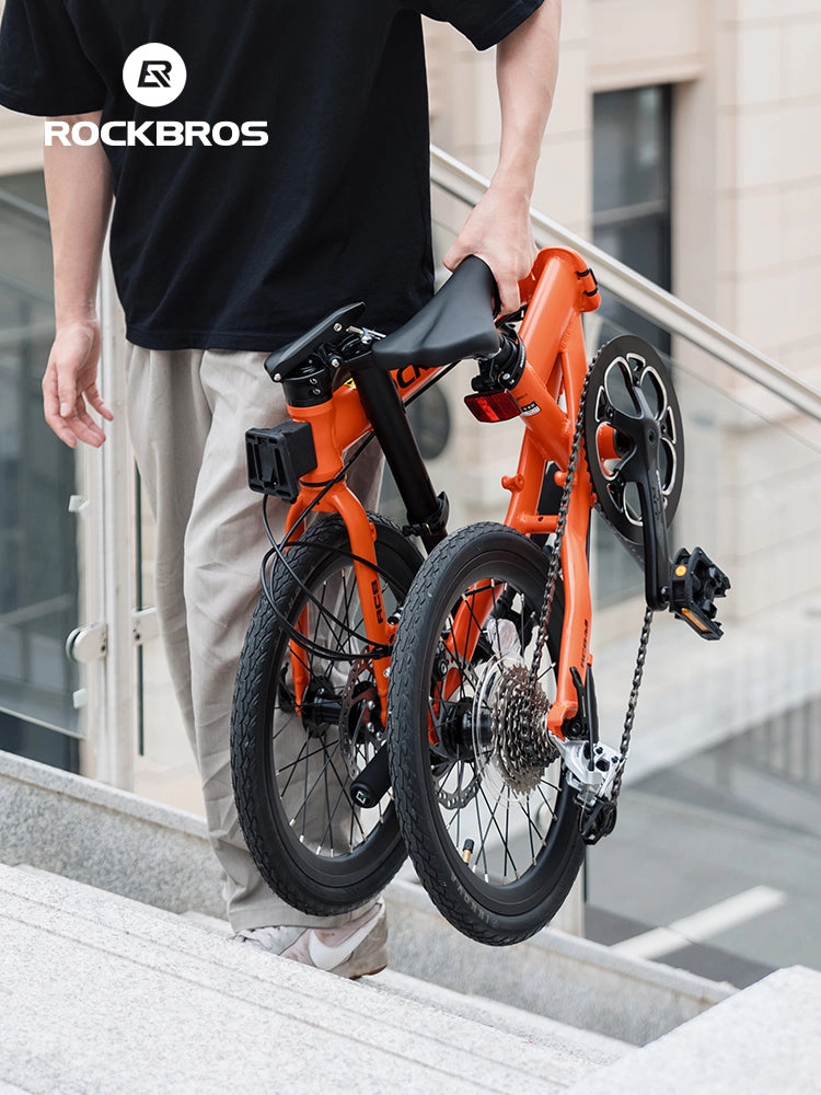 ROCKBROS 16'' Folding Bike 9-Speed Dual C-Brake Aluminum Frame Adjustable City Bicycle 11-32T