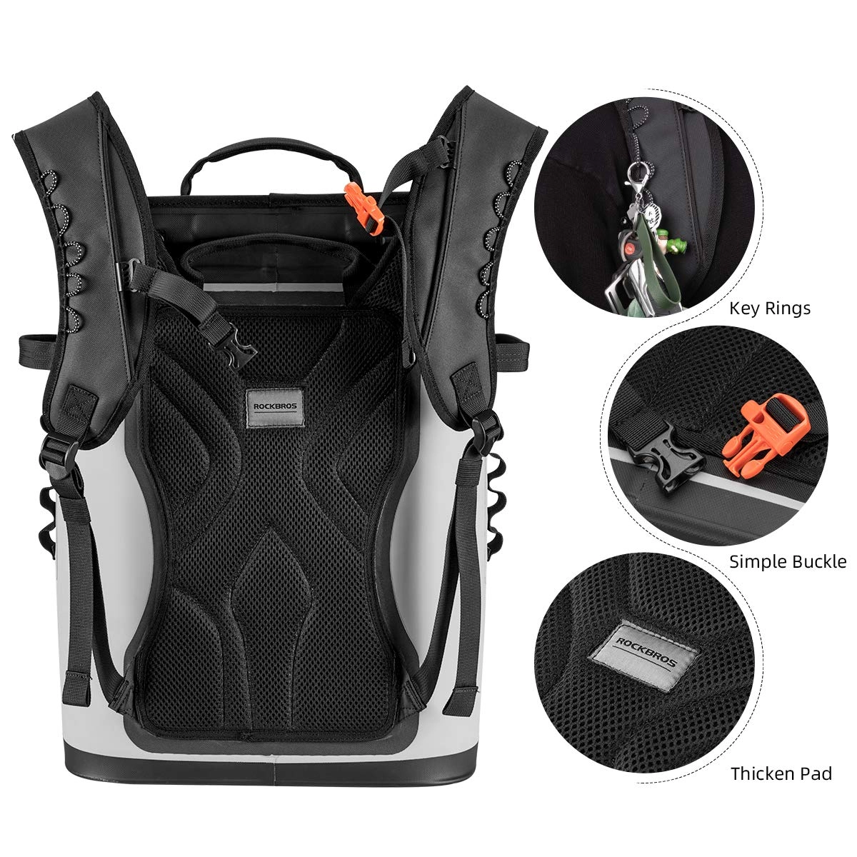 ROCKBROS Soft Cooler Waterproof 30 Can Insulated Leak Proof Soft Backpack