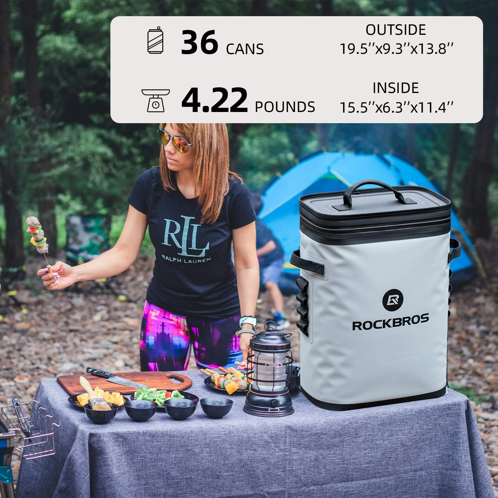 ROCKBROS Soft Cooler Waterproof 30 Can Insulated Leak Proof Soft Backpack