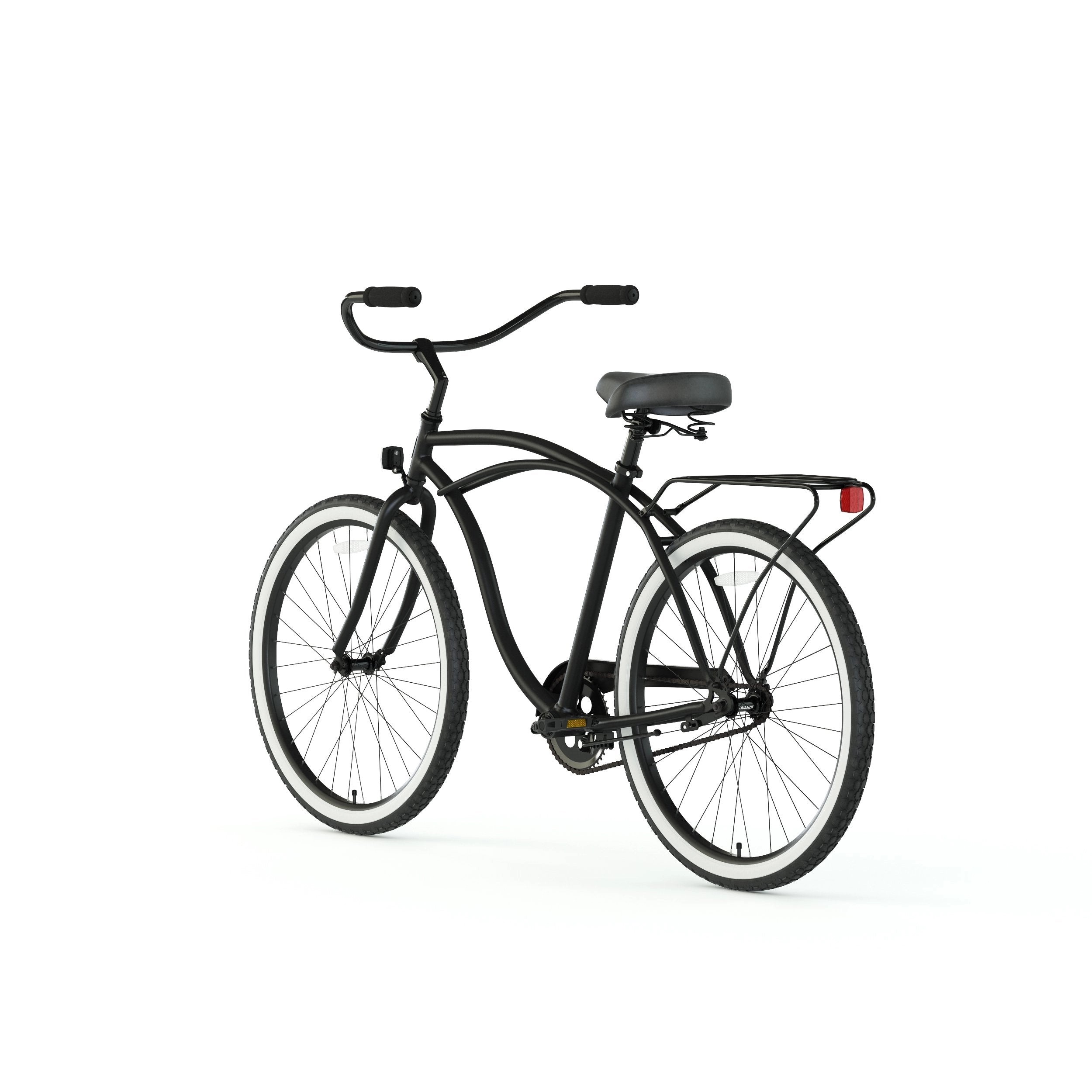 sixthreezero Around the Block Men's 24" 3 Speed Beach Cruiser Bicycle with Rear Rack