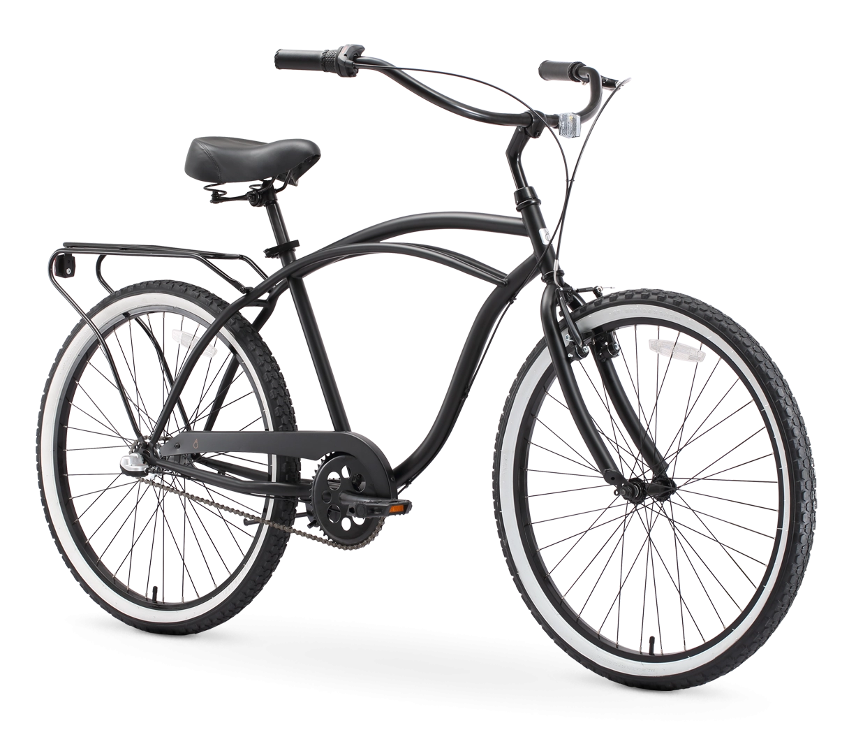 sixthreezero Around the Block Men's 24" 3 Speed Beach Cruiser Bicycle with Rear Rack