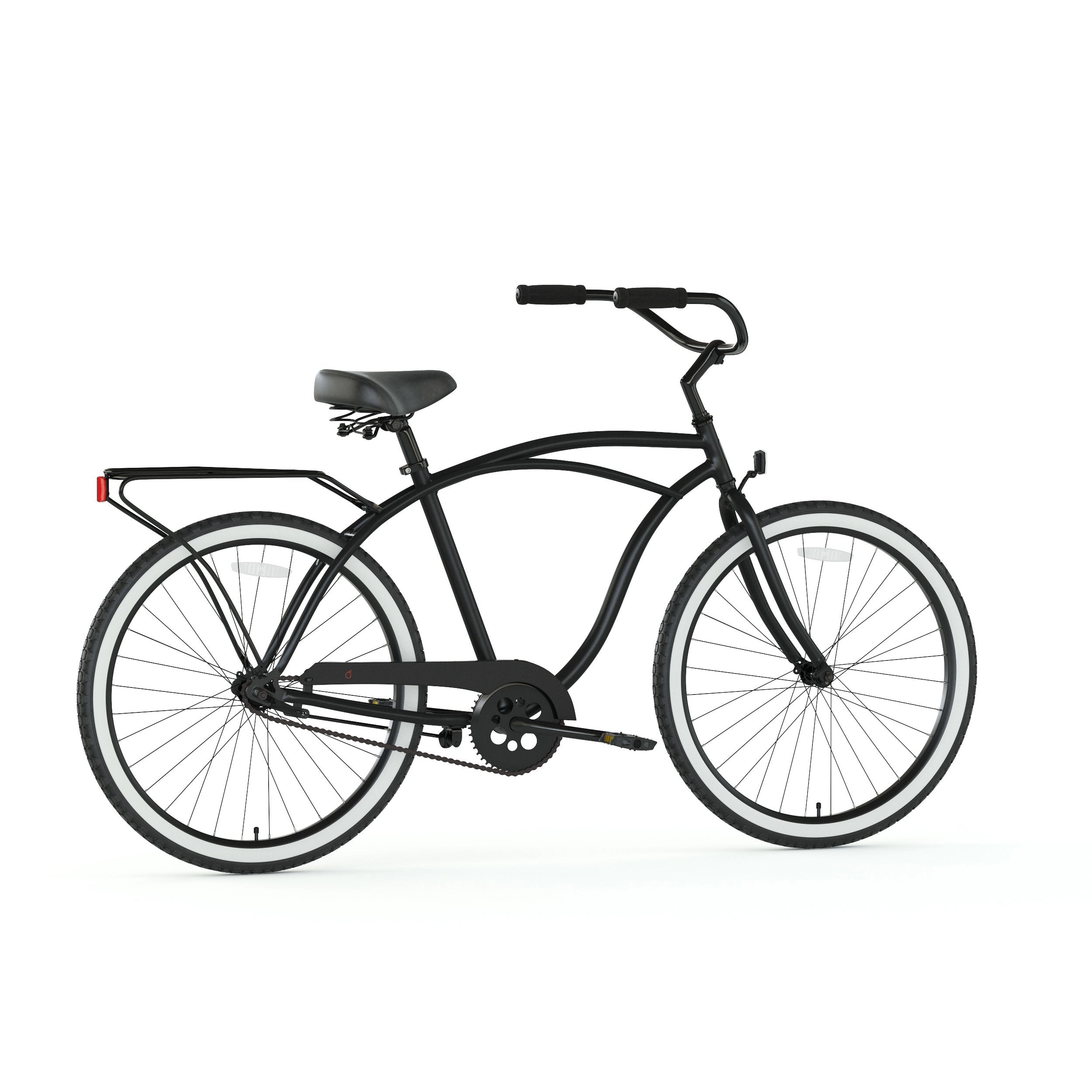 sixthreezero Around the Block Men's 24" 3 Speed Beach Cruiser Bicycle with Rear Rack