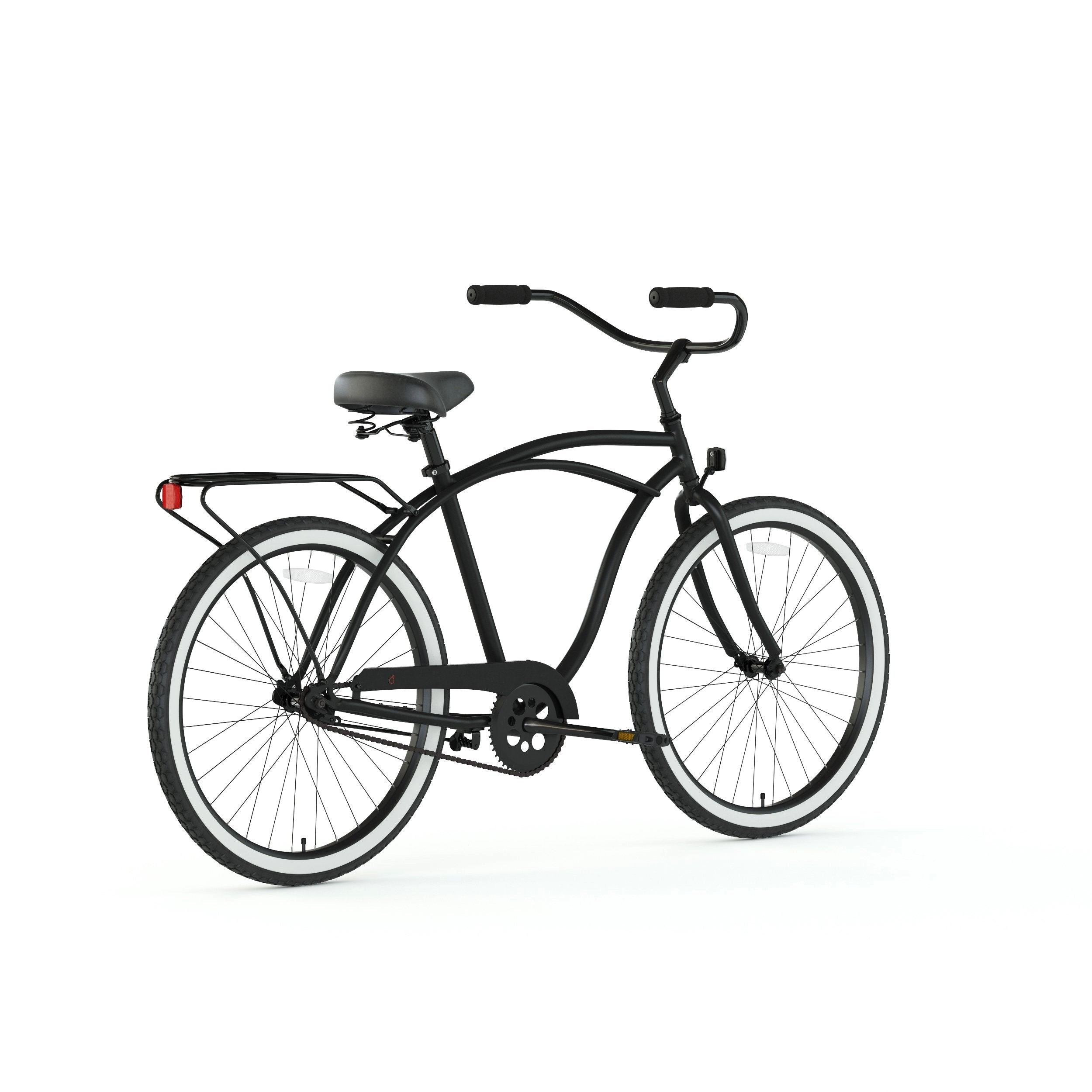 sixthreezero Around the Block Men's 24" 3 Speed Beach Cruiser Bicycle with Rear Rack