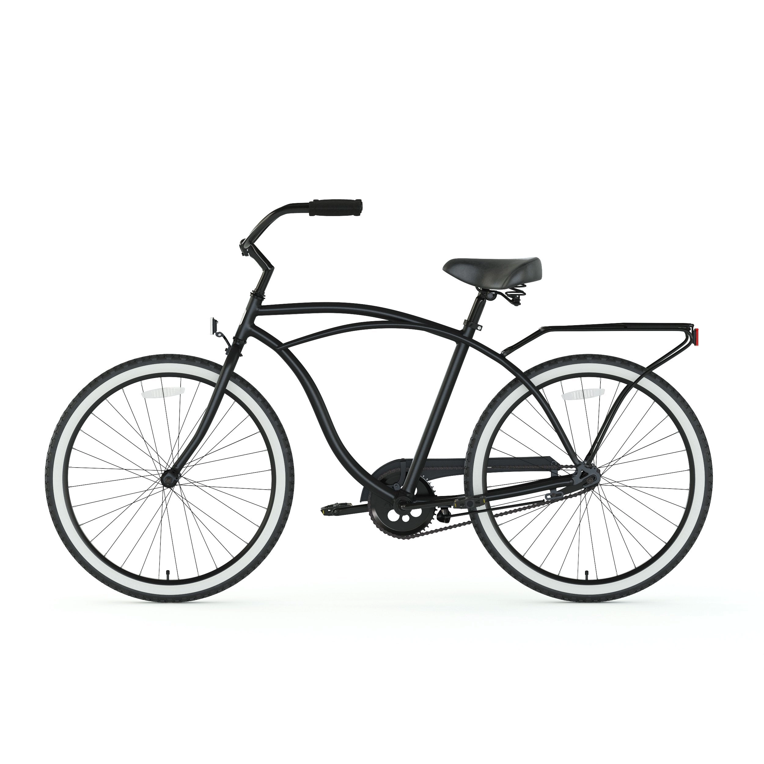 sixthreezero Around the Block Men's 24" 3 Speed Beach Cruiser Bicycle with Rear Rack