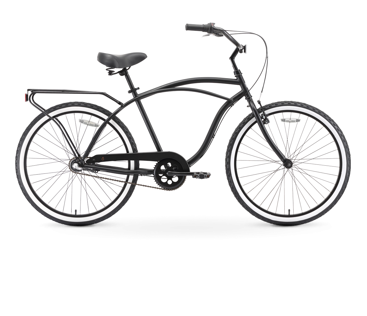sixthreezero Around the Block Men's 24" 3 Speed Beach Cruiser Bicycle with Rear Rack