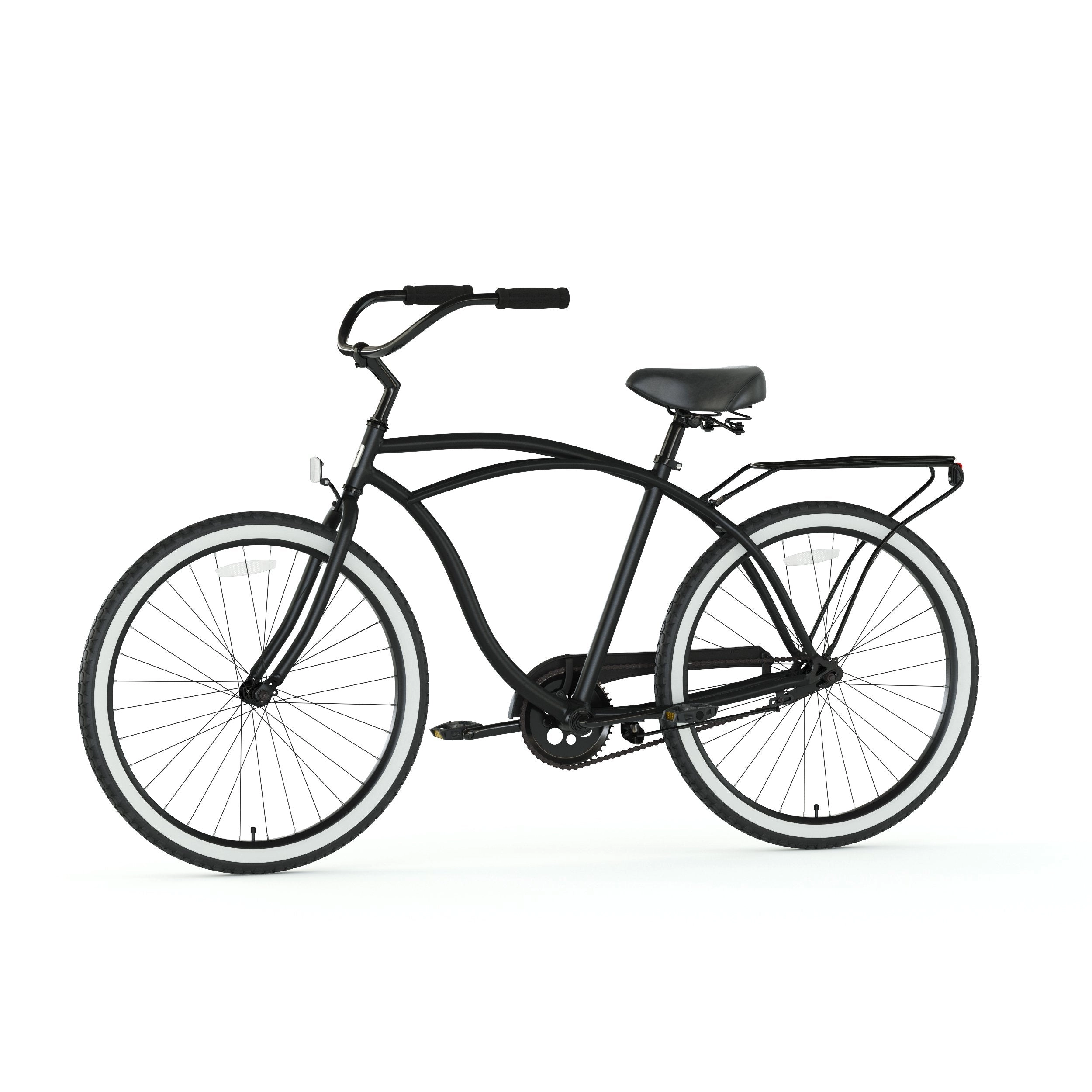 sixthreezero Around the Block Men's 24" 3 Speed Beach Cruiser Bicycle with Rear Rack