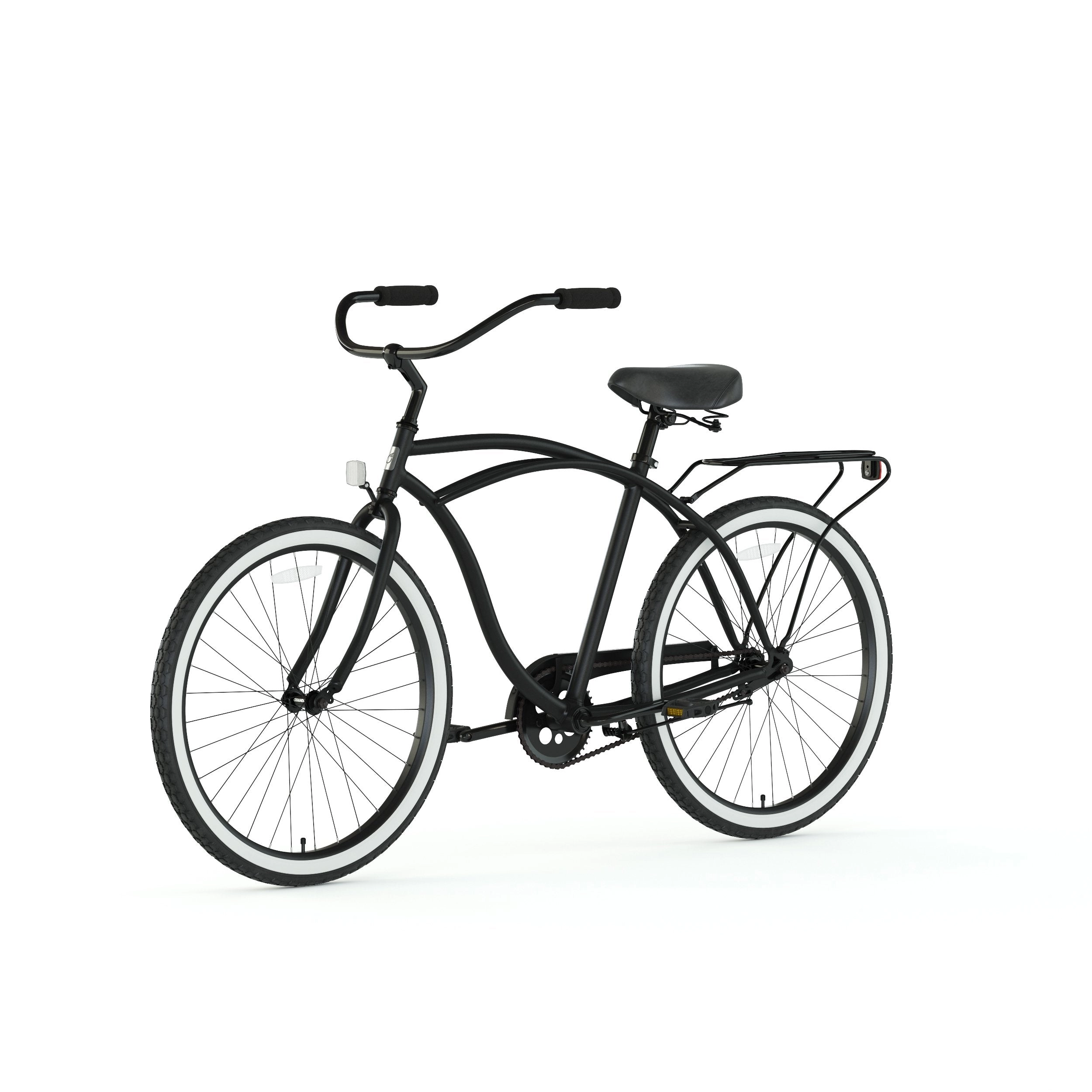 sixthreezero Around the Block Men's 24" 3 Speed Beach Cruiser Bicycle with Rear Rack