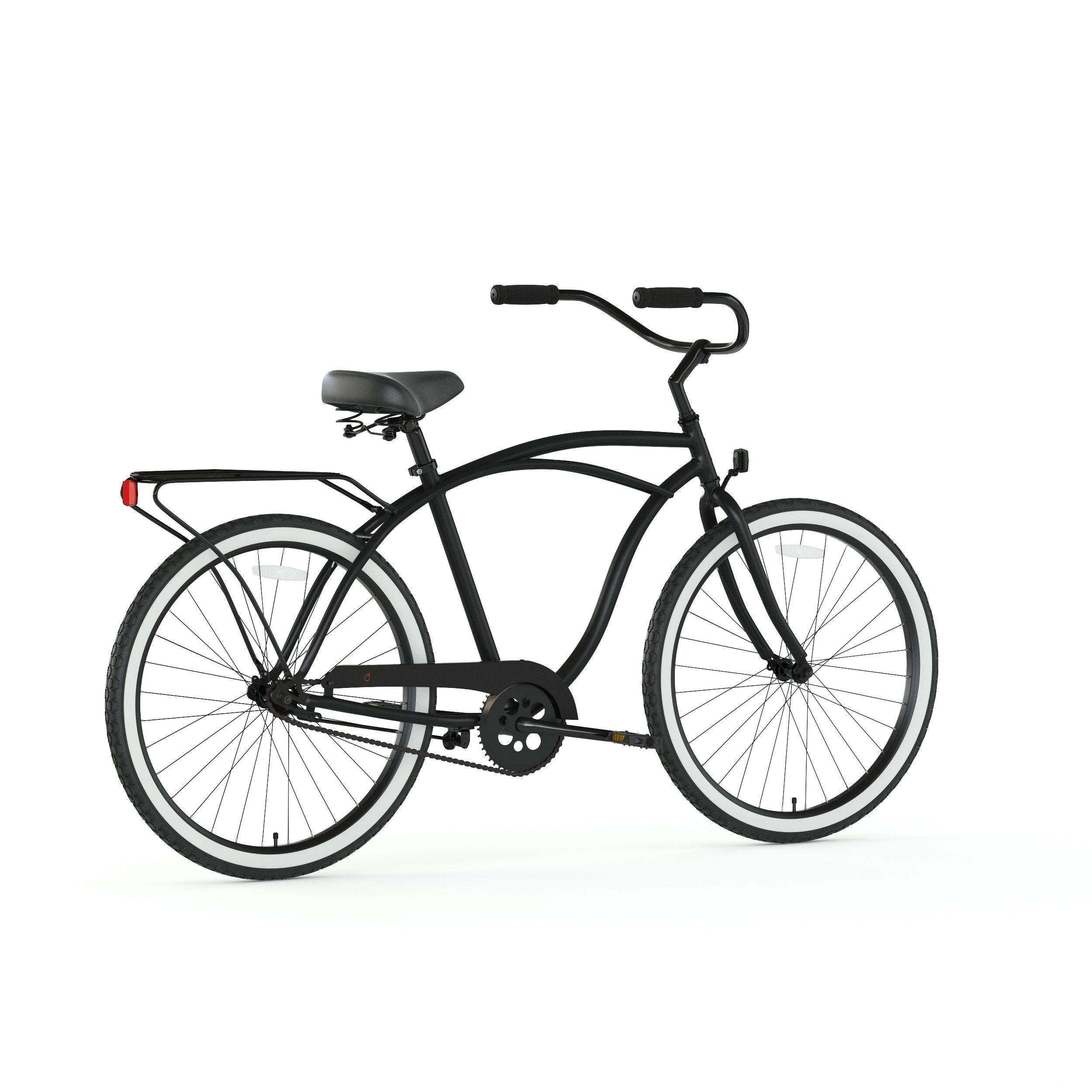 sixthreezero Around the Block Men's 24" 3 Speed Beach Cruiser Bicycle with Rear Rack