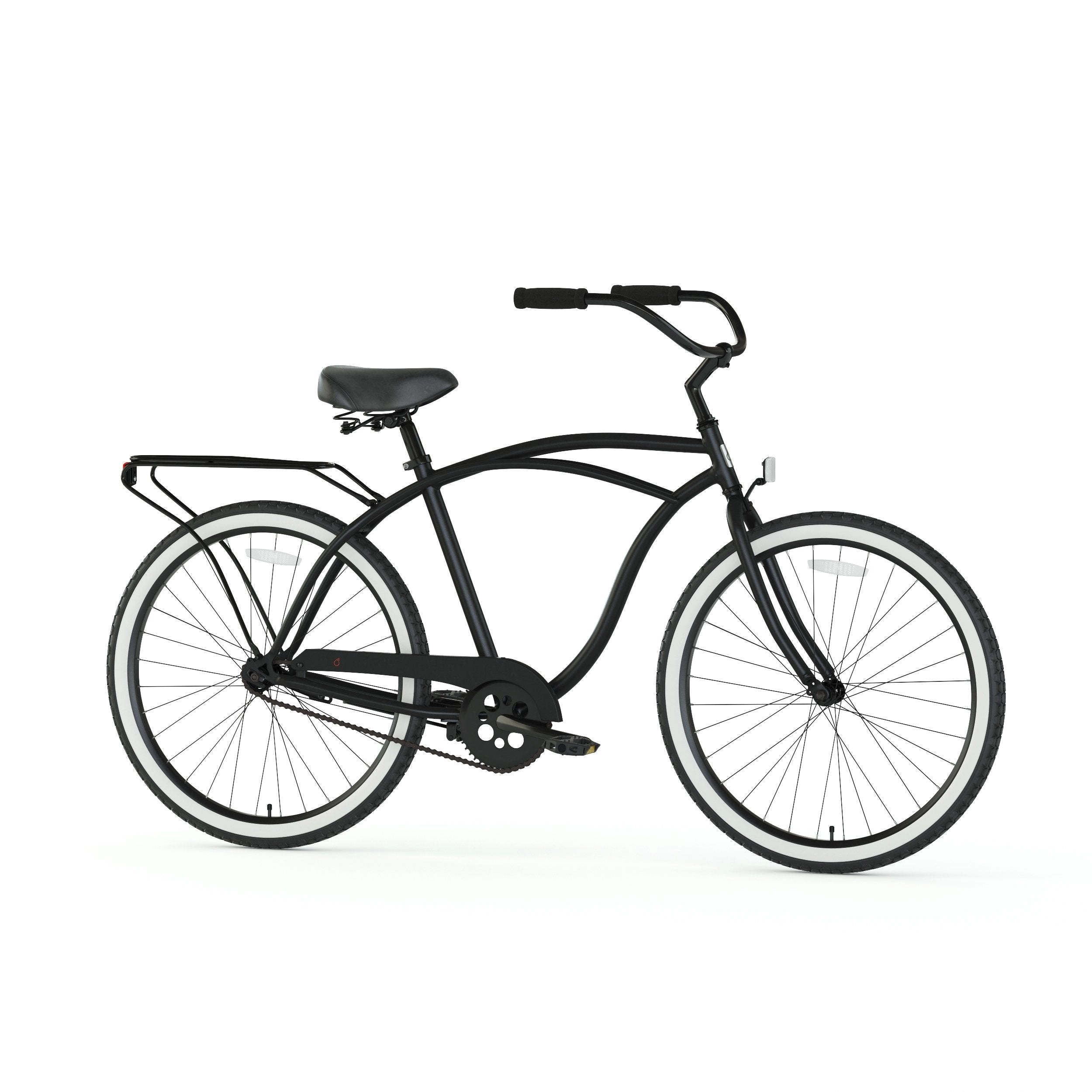 sixthreezero Around the Block Men's 24" 3 Speed Beach Cruiser Bicycle with Rear Rack