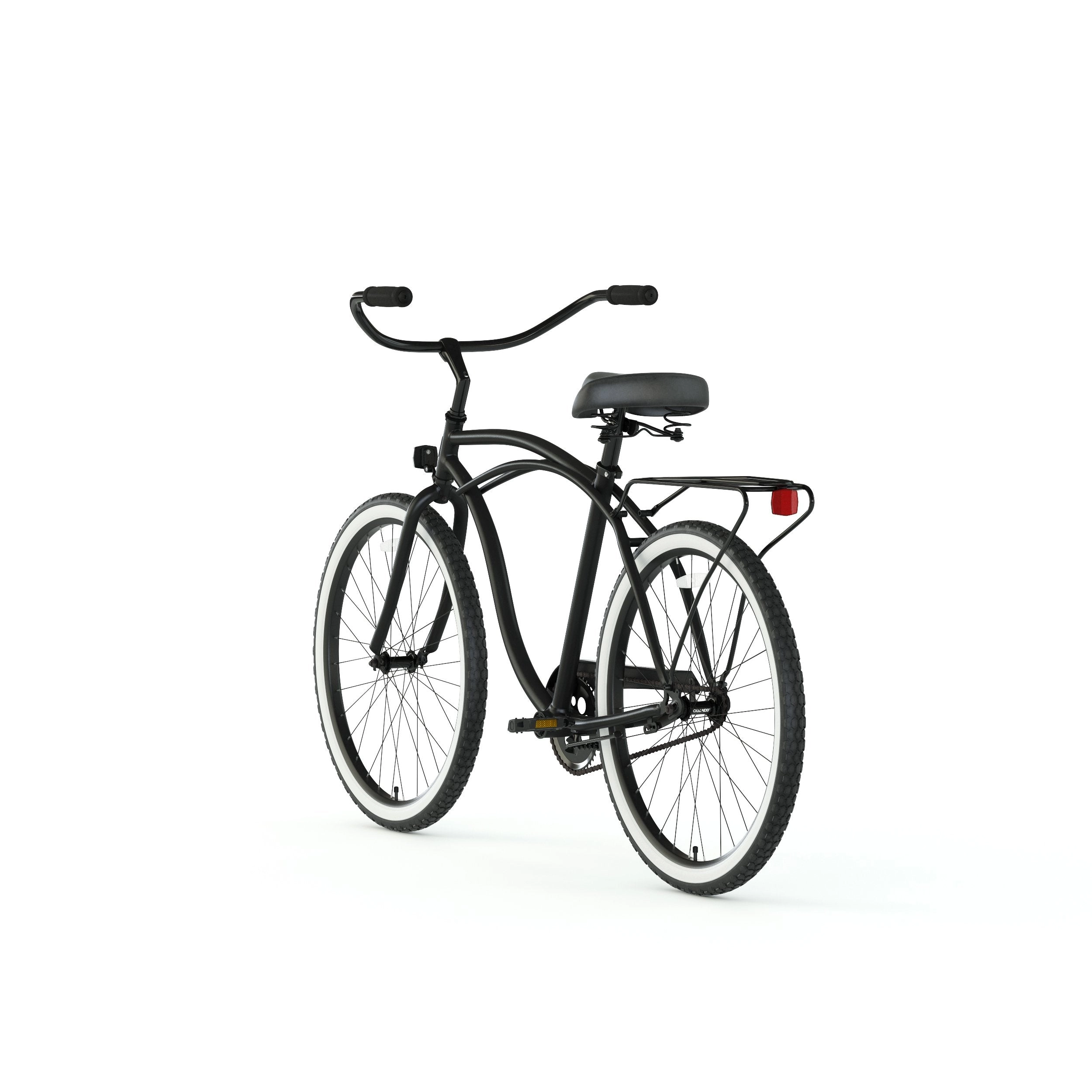 sixthreezero Around the Block Men's 24" 3 Speed Beach Cruiser Bicycle with Rear Rack