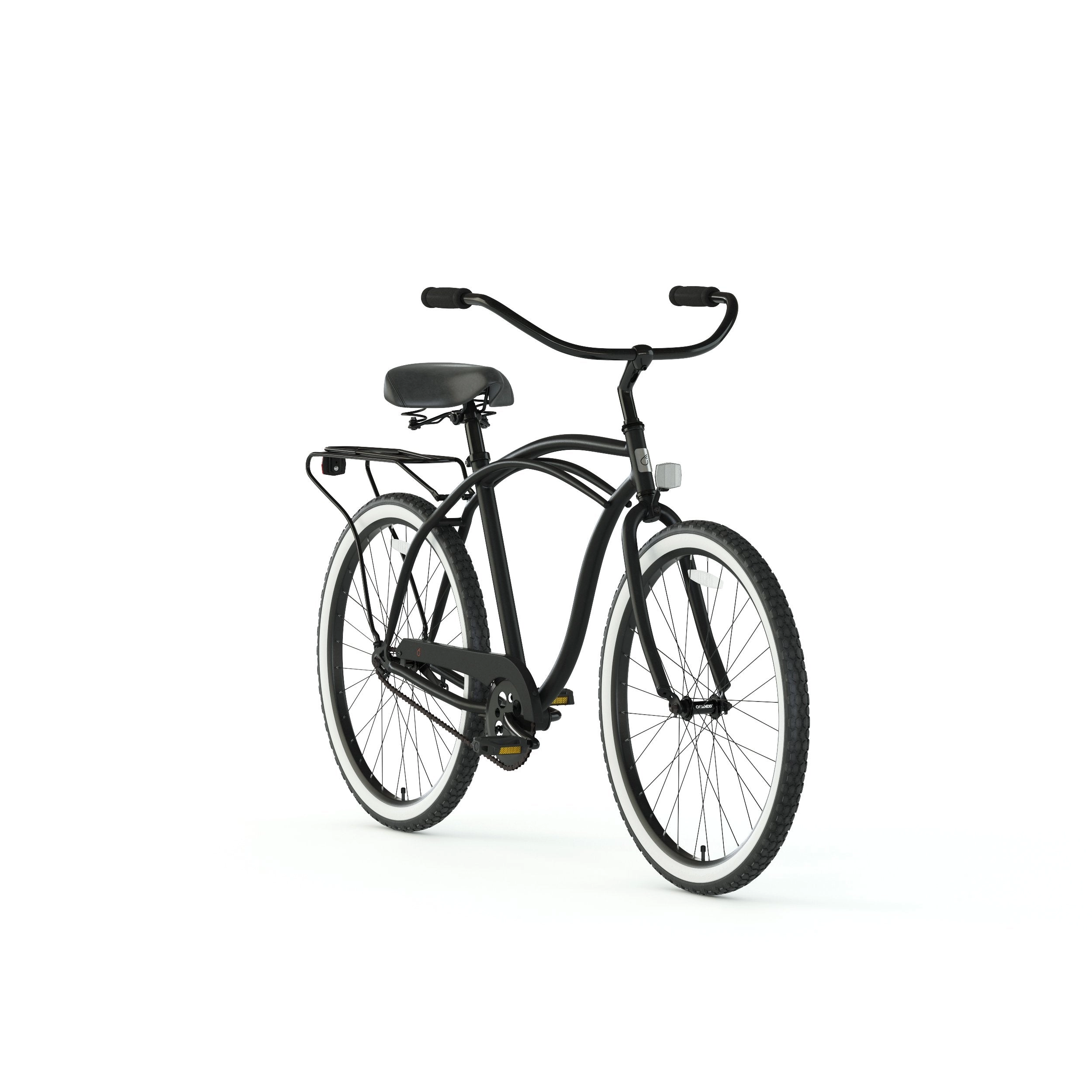 sixthreezero Around the Block Men's 24" 3 Speed Beach Cruiser Bicycle with Rear Rack