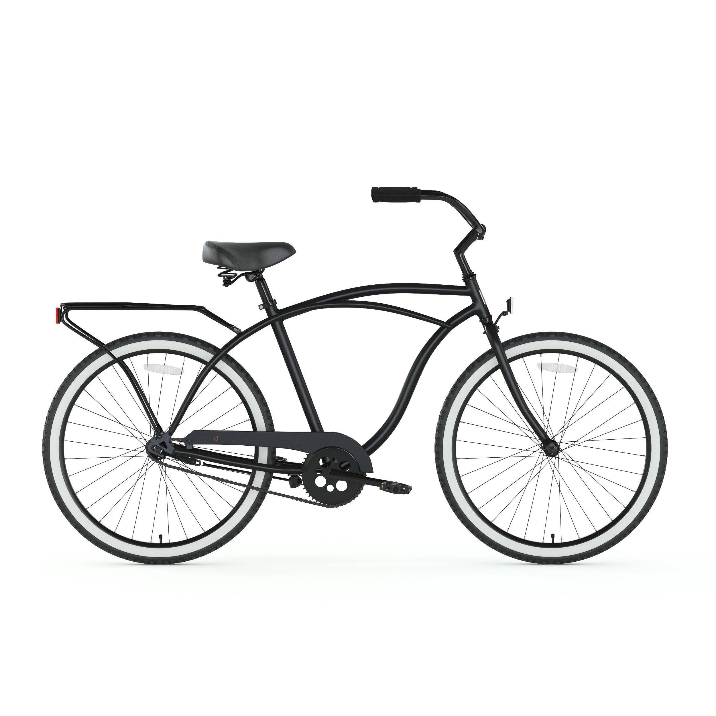 sixthreezero Around the Block Men's 24" 3 Speed Beach Cruiser Bicycle with Rear Rack