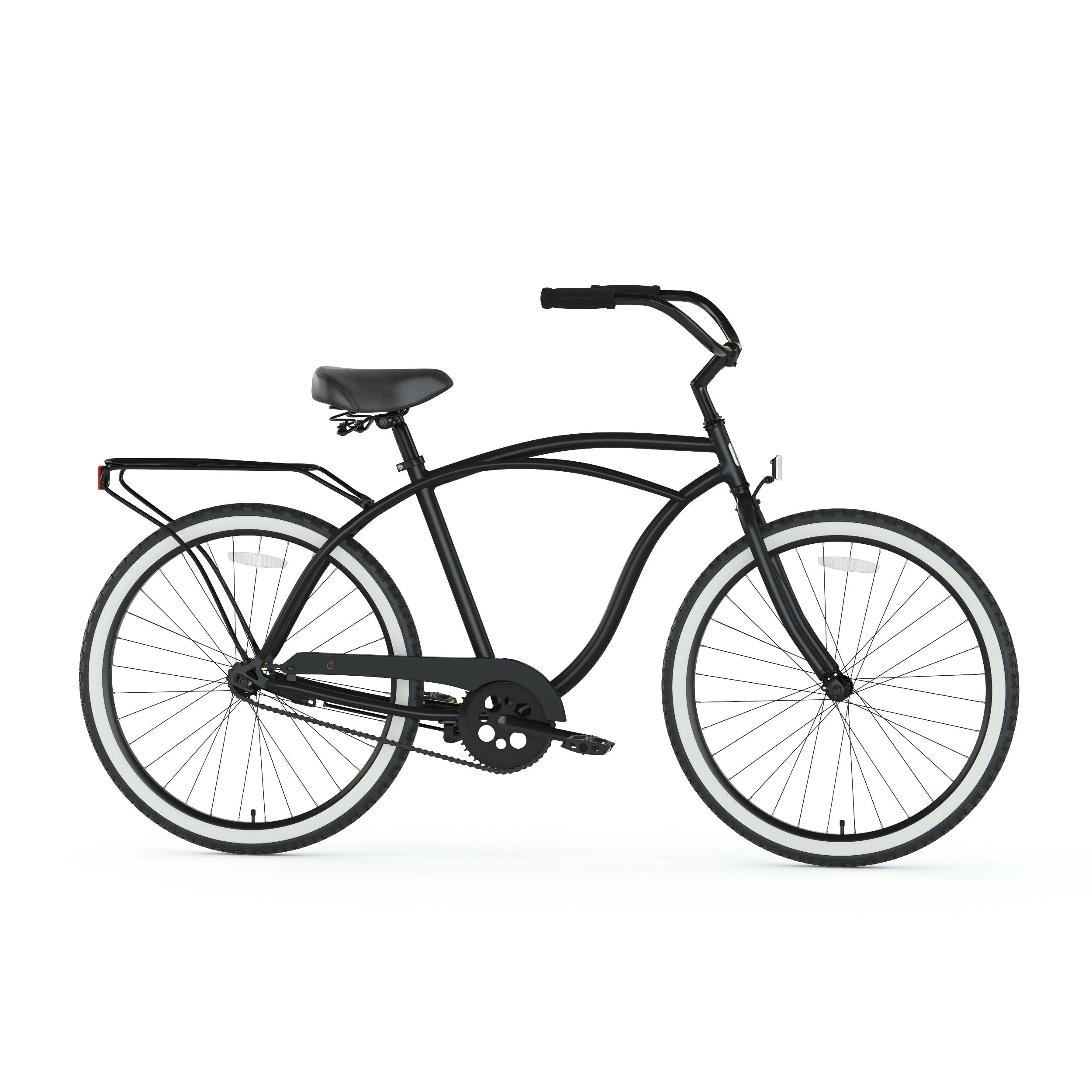 sixthreezero Around the Block Men's 24" 3 Speed Beach Cruiser Bicycle with Rear Rack