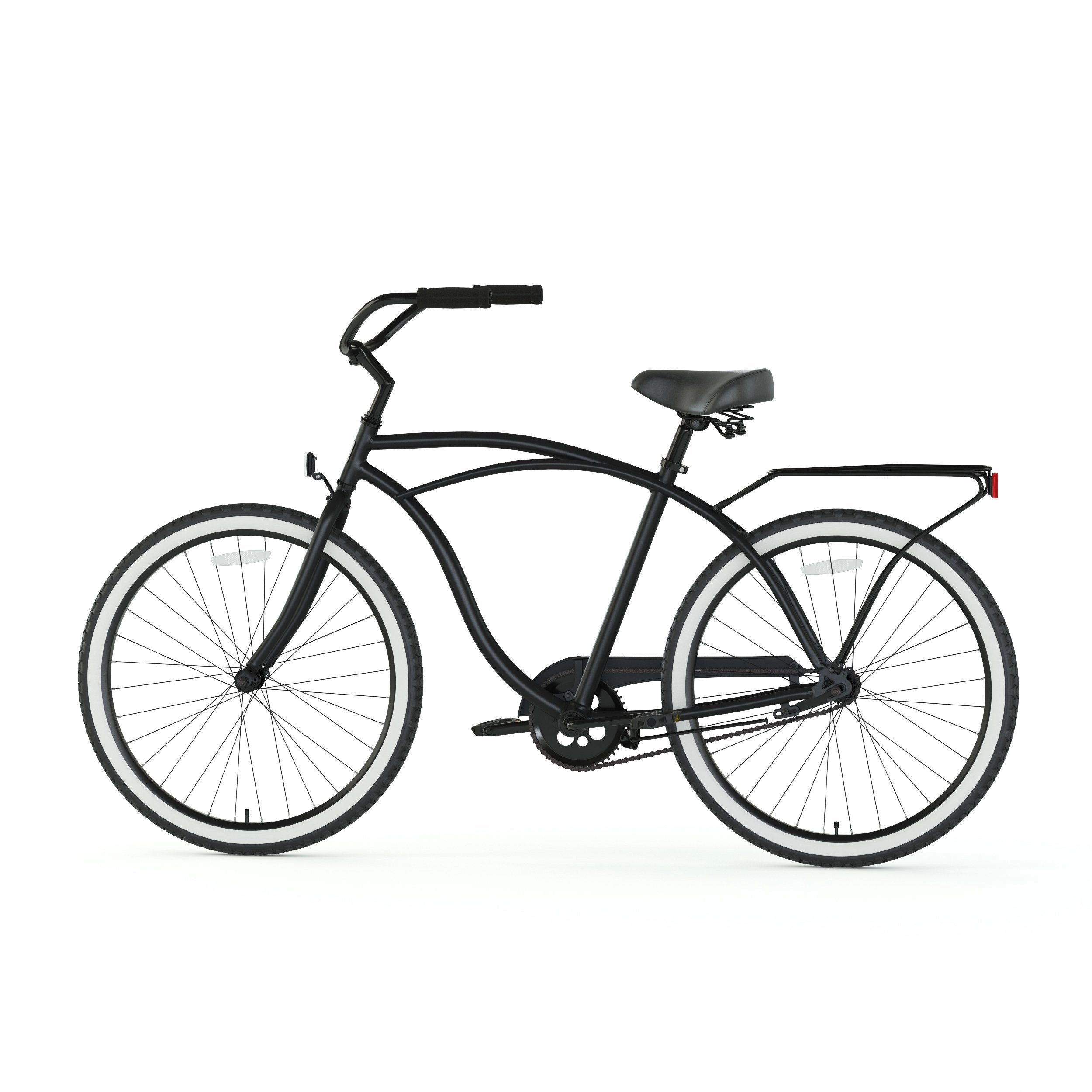 sixthreezero Around the Block Men's 24" 3 Speed Beach Cruiser Bicycle with Rear Rack