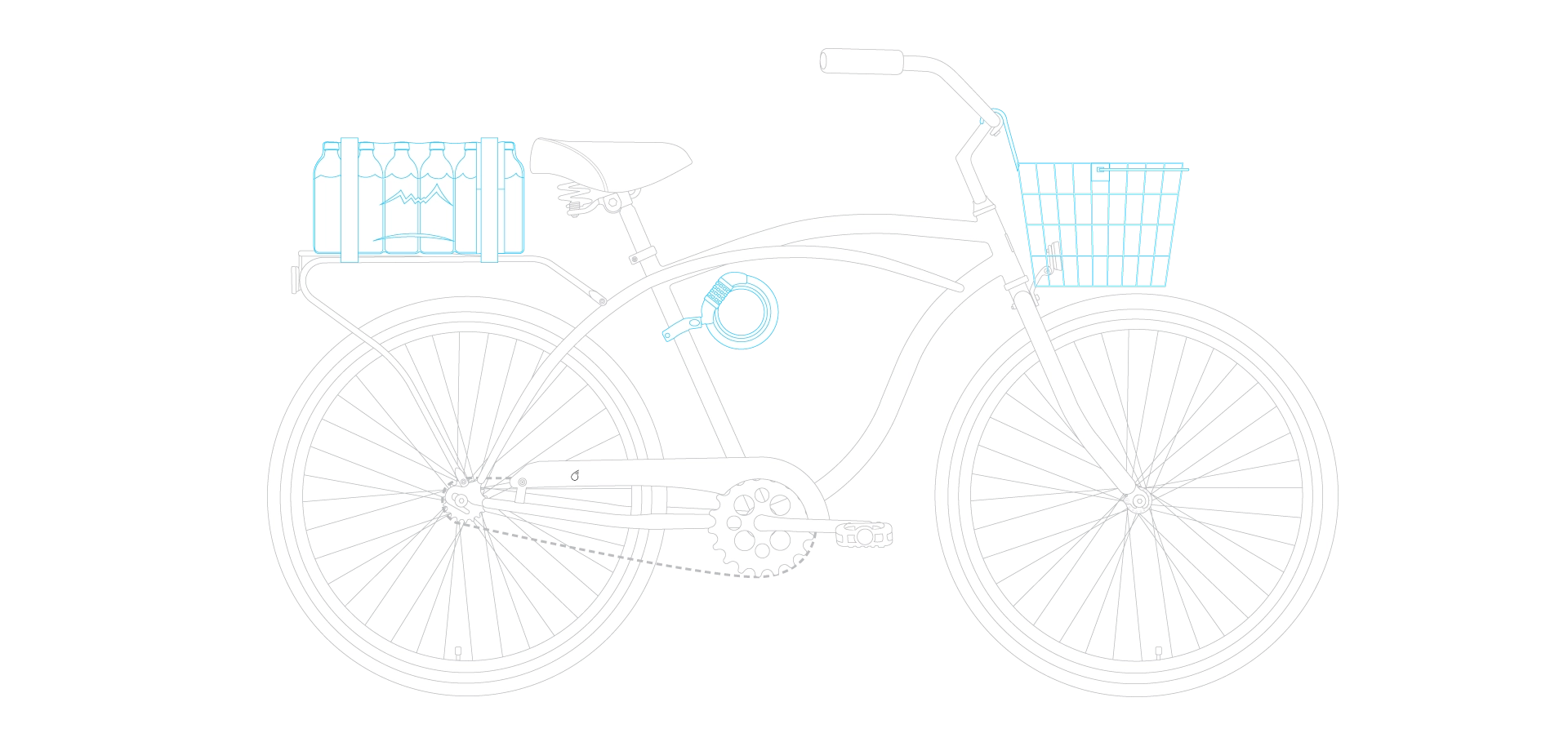 sixthreezero Around the Block Men's 24" 3 Speed Beach Cruiser Bicycle with Rear Rack