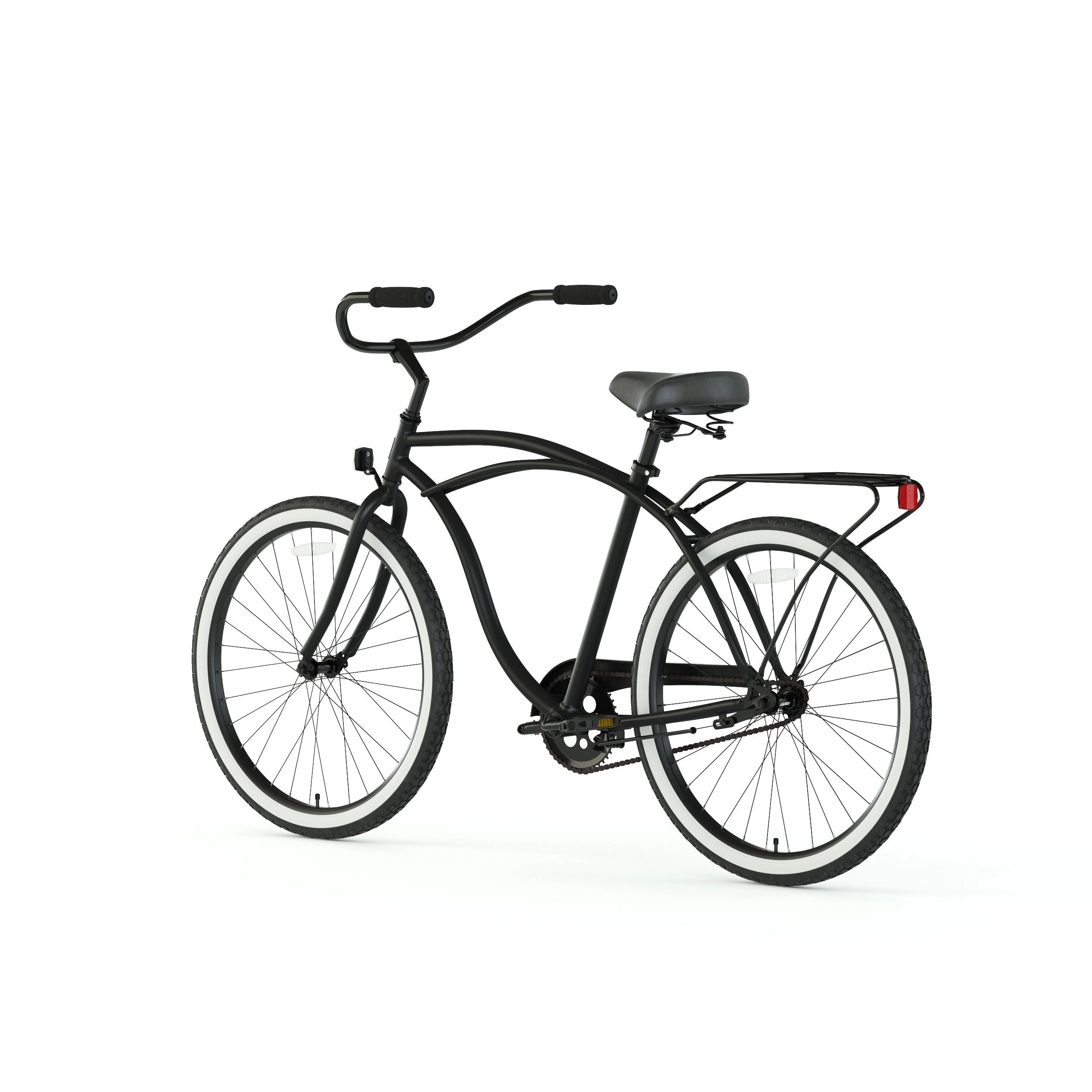 sixthreezero Around the Block Men's 24" 3 Speed Beach Cruiser Bicycle with Rear Rack