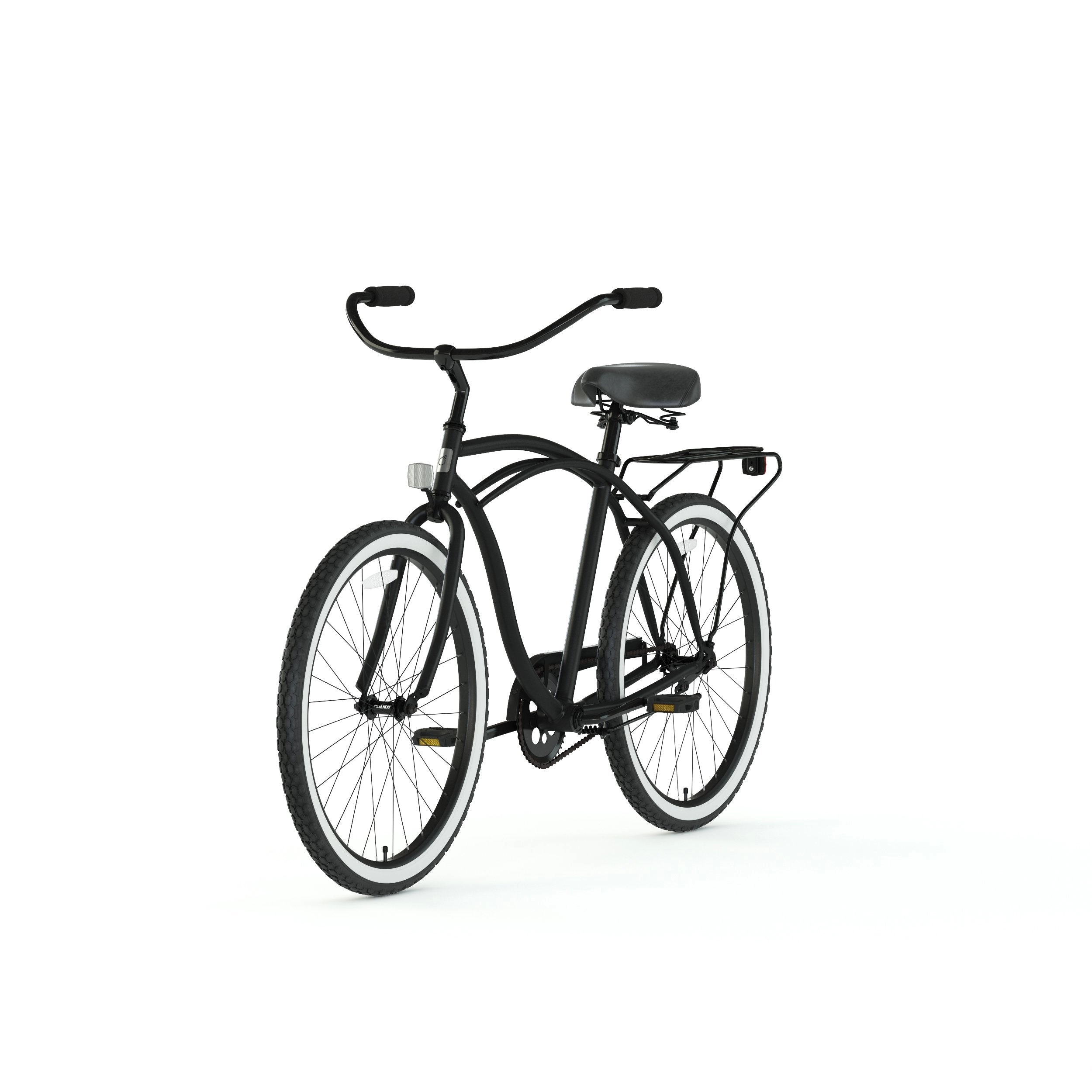 sixthreezero Around the Block Men's 24" 3 Speed Beach Cruiser Bicycle with Rear Rack