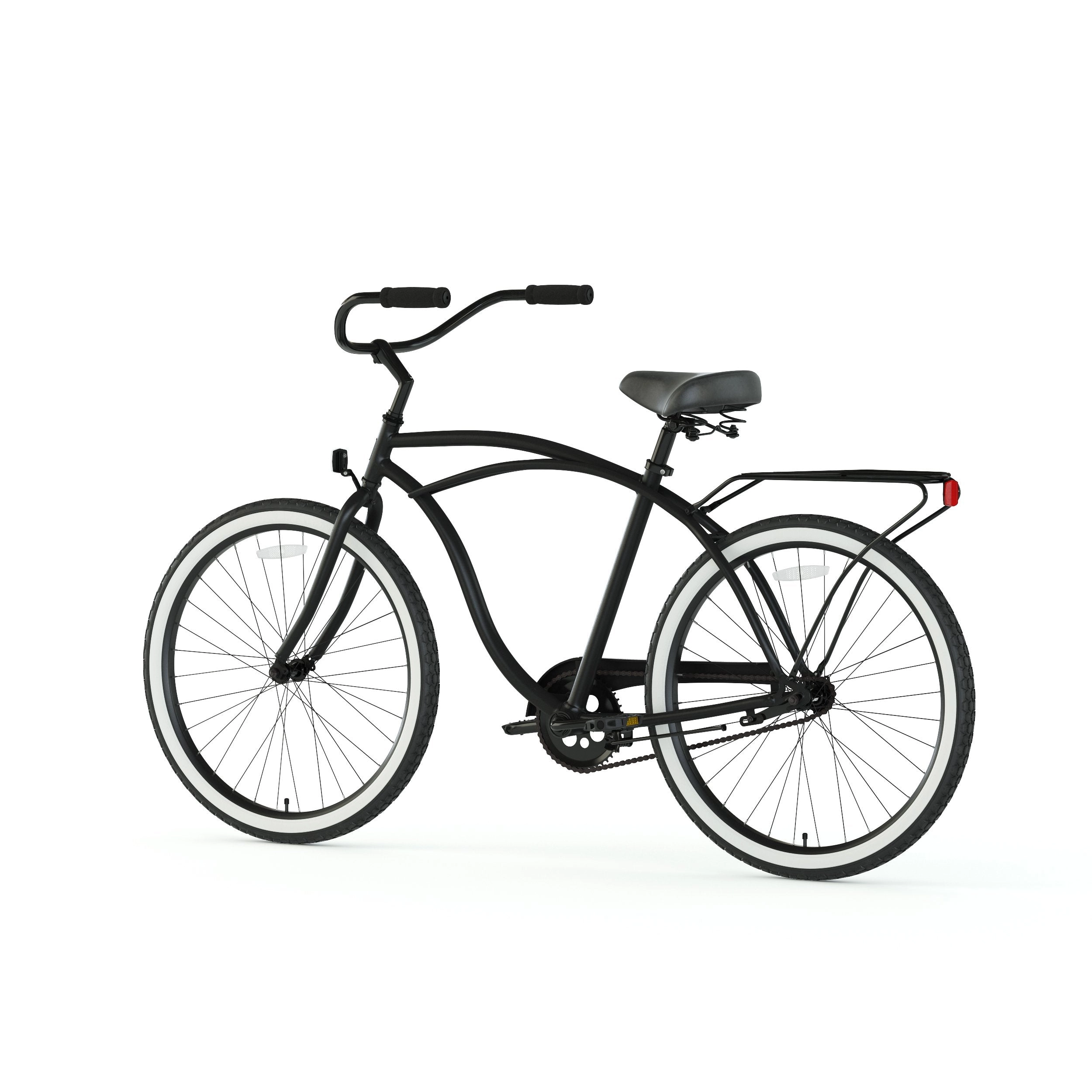 sixthreezero Around the Block Men's 24" 3 Speed Beach Cruiser Bicycle with Rear Rack