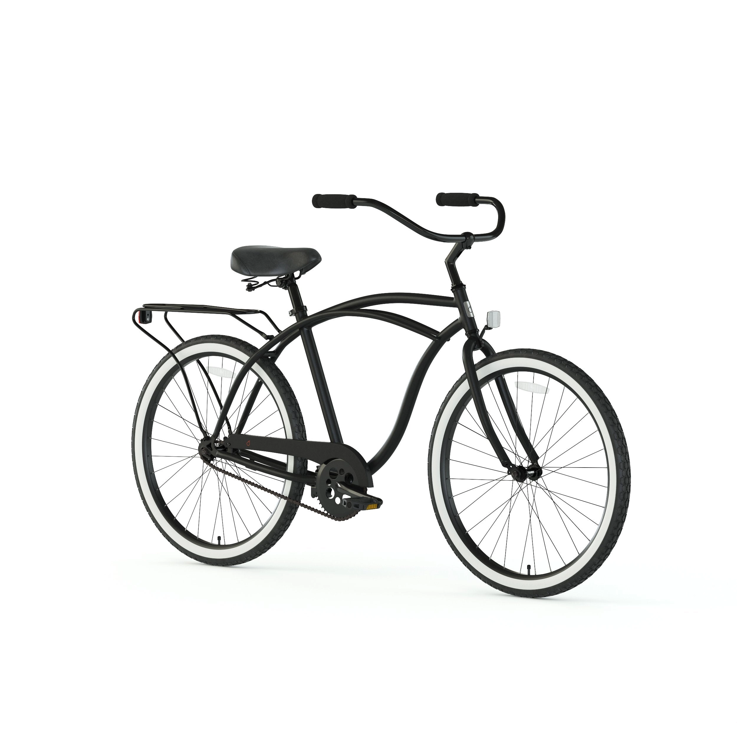 sixthreezero Around the Block Men's 24" 3 Speed Beach Cruiser Bicycle with Rear Rack