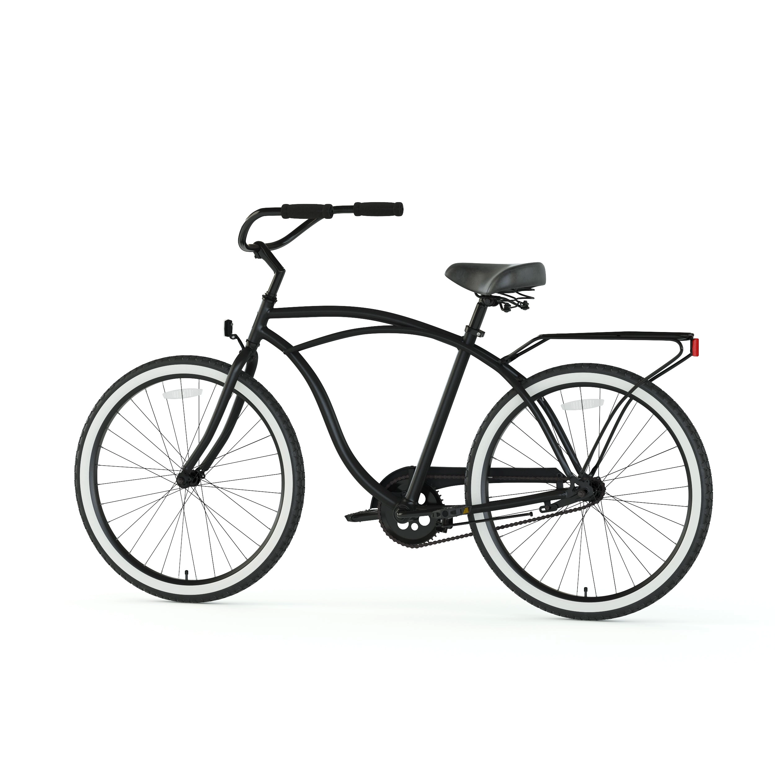 sixthreezero Around the Block Men's 24" 7 Speed Beach Cruiser Bicycle with Rear Rack
