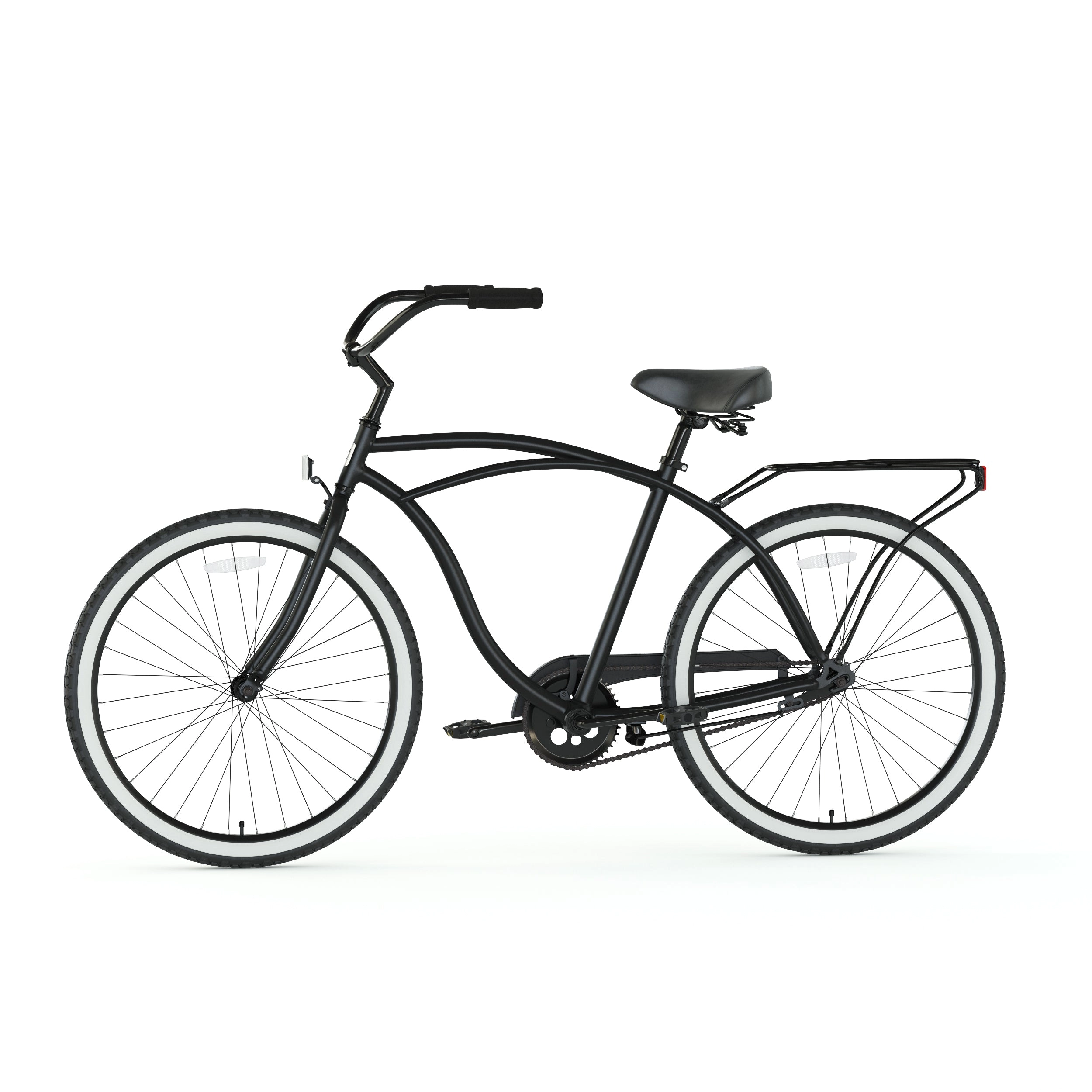 sixthreezero Around the Block Men's 24" 7 Speed Beach Cruiser Bicycle with Rear Rack