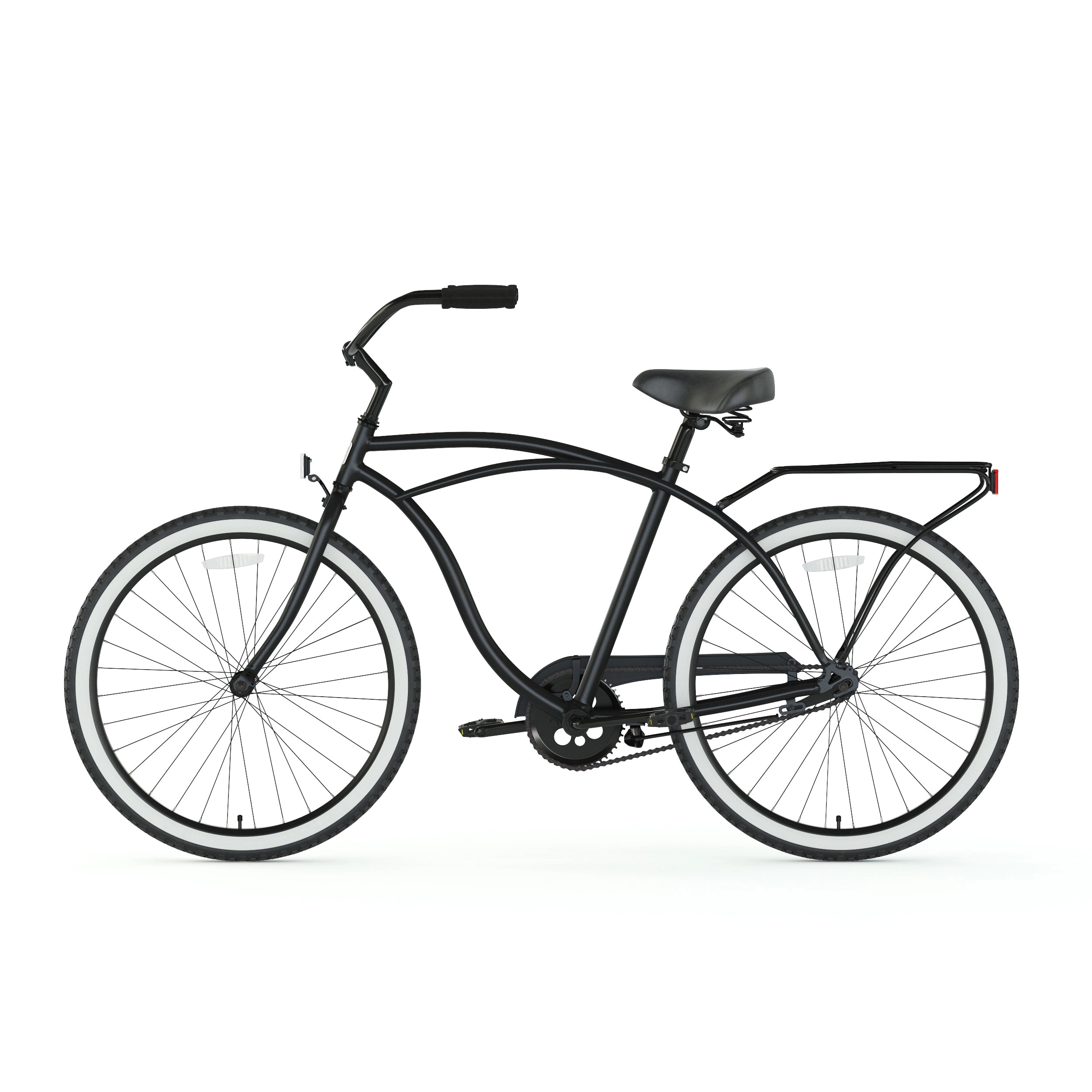 sixthreezero Around the Block Men's 24" 7 Speed Beach Cruiser Bicycle with Rear Rack