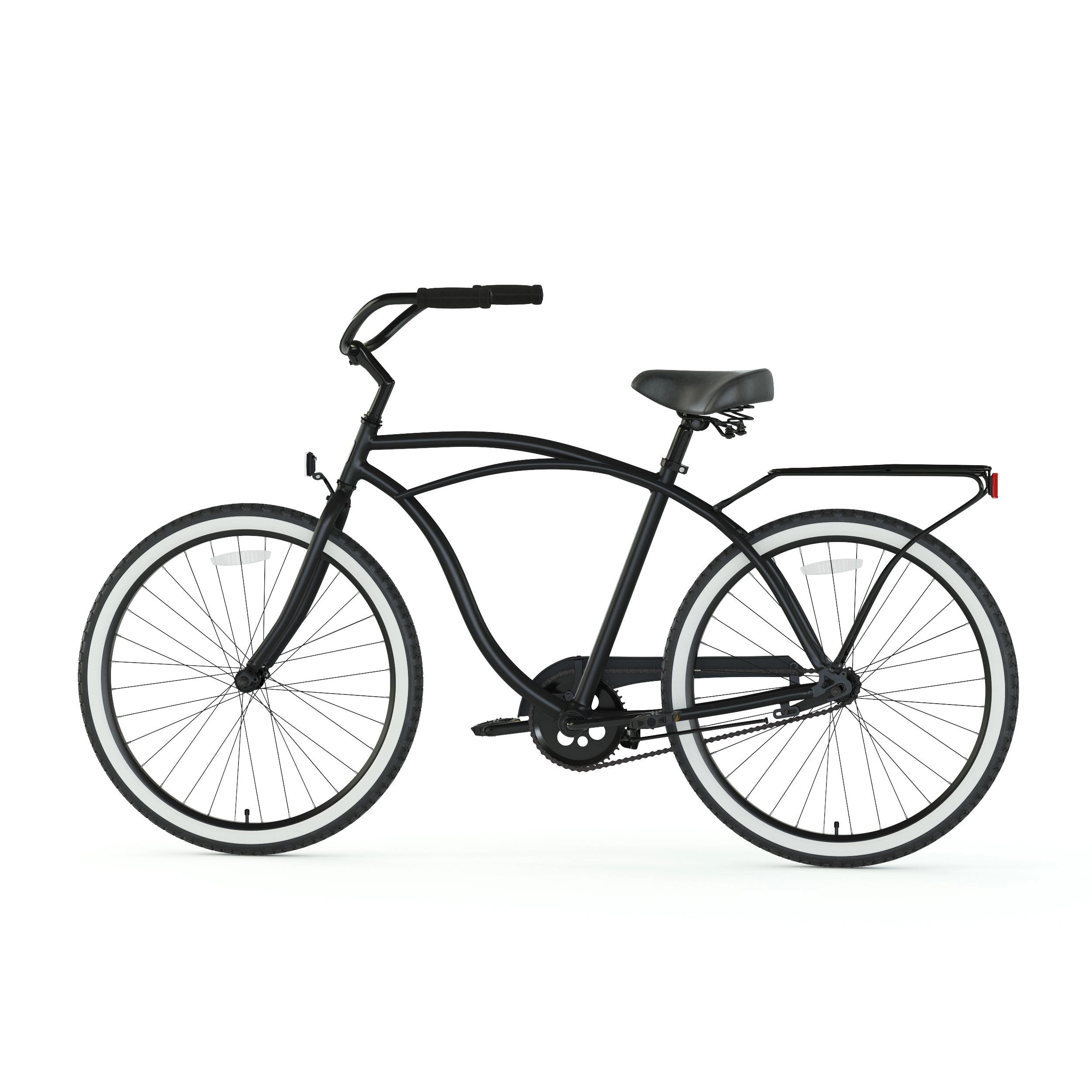 sixthreezero Around the Block Men's 24" 7 Speed Beach Cruiser Bicycle with Rear Rack