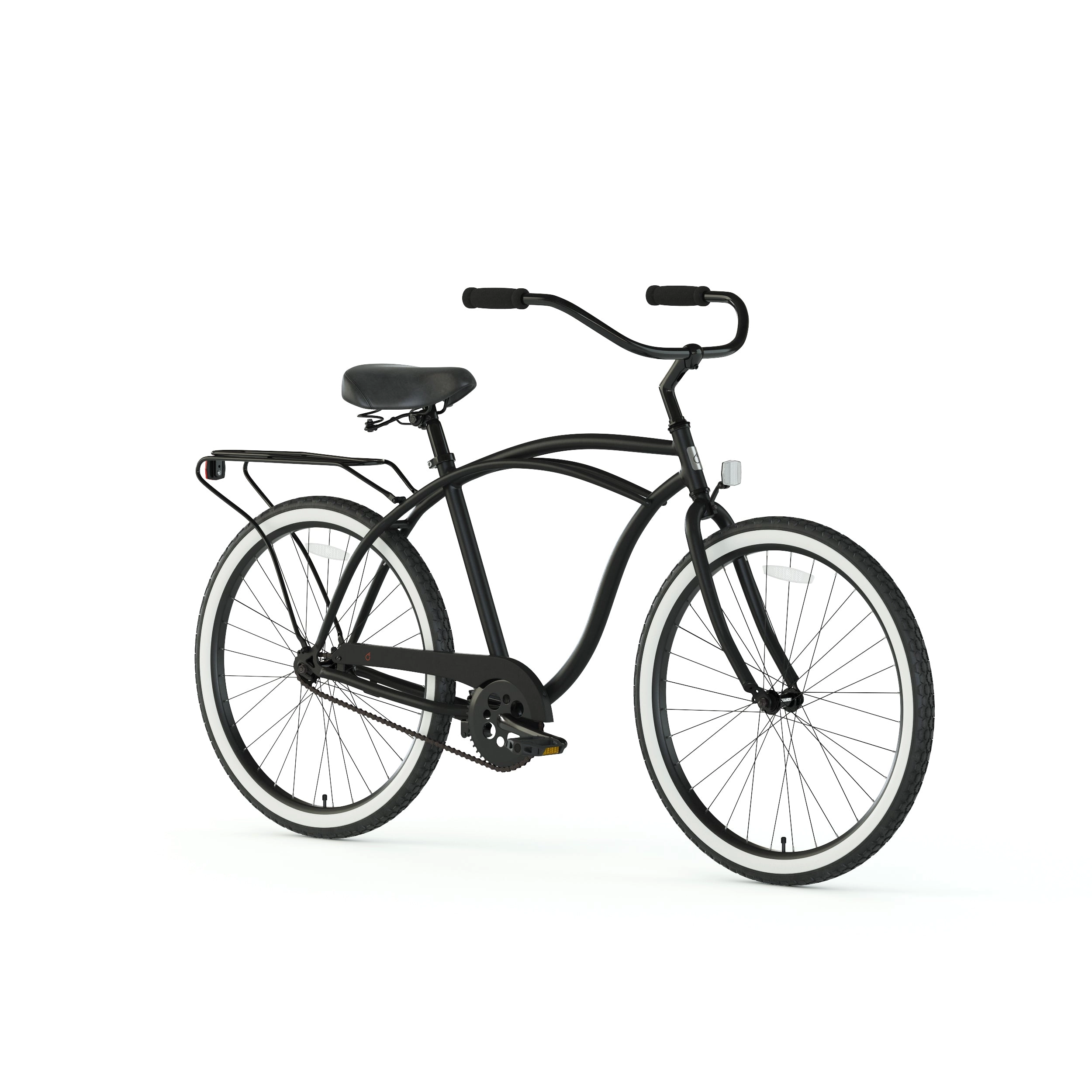 sixthreezero Around the Block Men's 24" 7 Speed Beach Cruiser Bicycle with Rear Rack