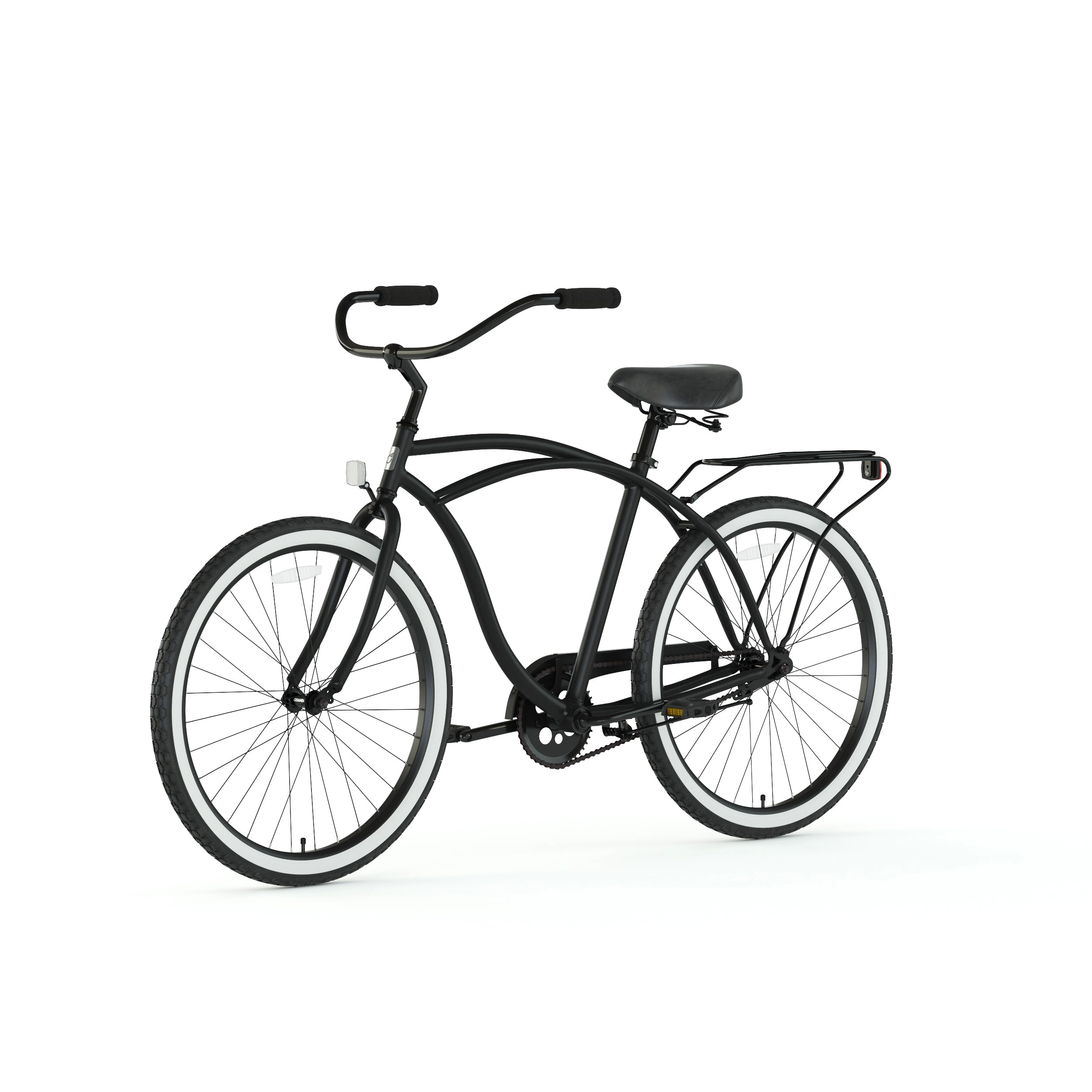 sixthreezero Around the Block Men's 24" 7 Speed Beach Cruiser Bicycle with Rear Rack