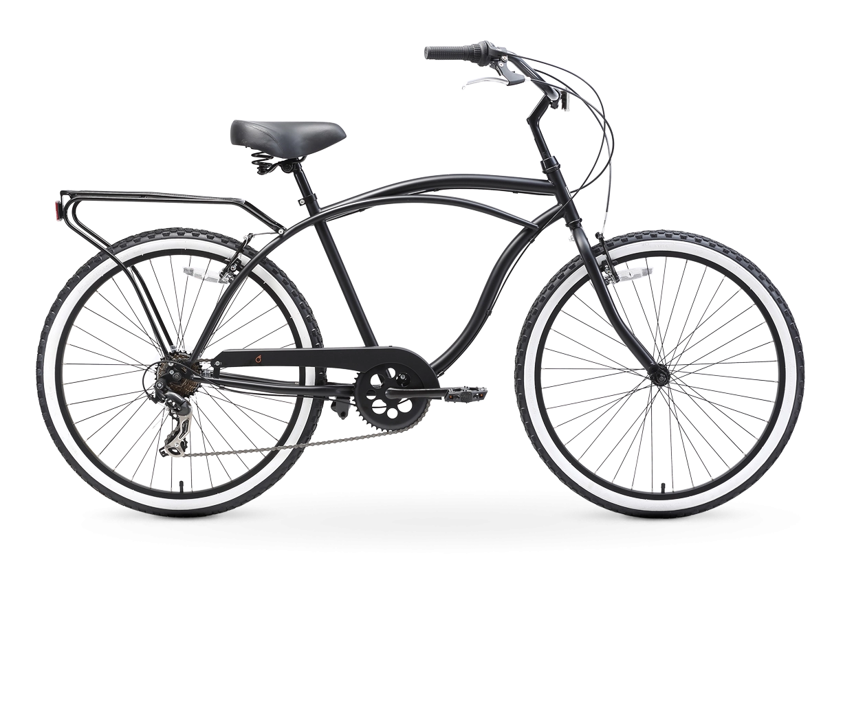 sixthreezero Around the Block Men's 24" 7 Speed Beach Cruiser Bicycle with Rear Rack