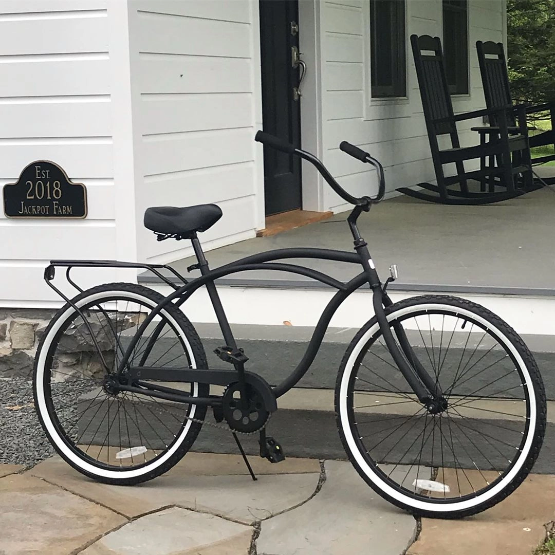 sixthreezero Around the Block Men's 24" Single Speed Beach Cruiser Bicycle with Rear Rack