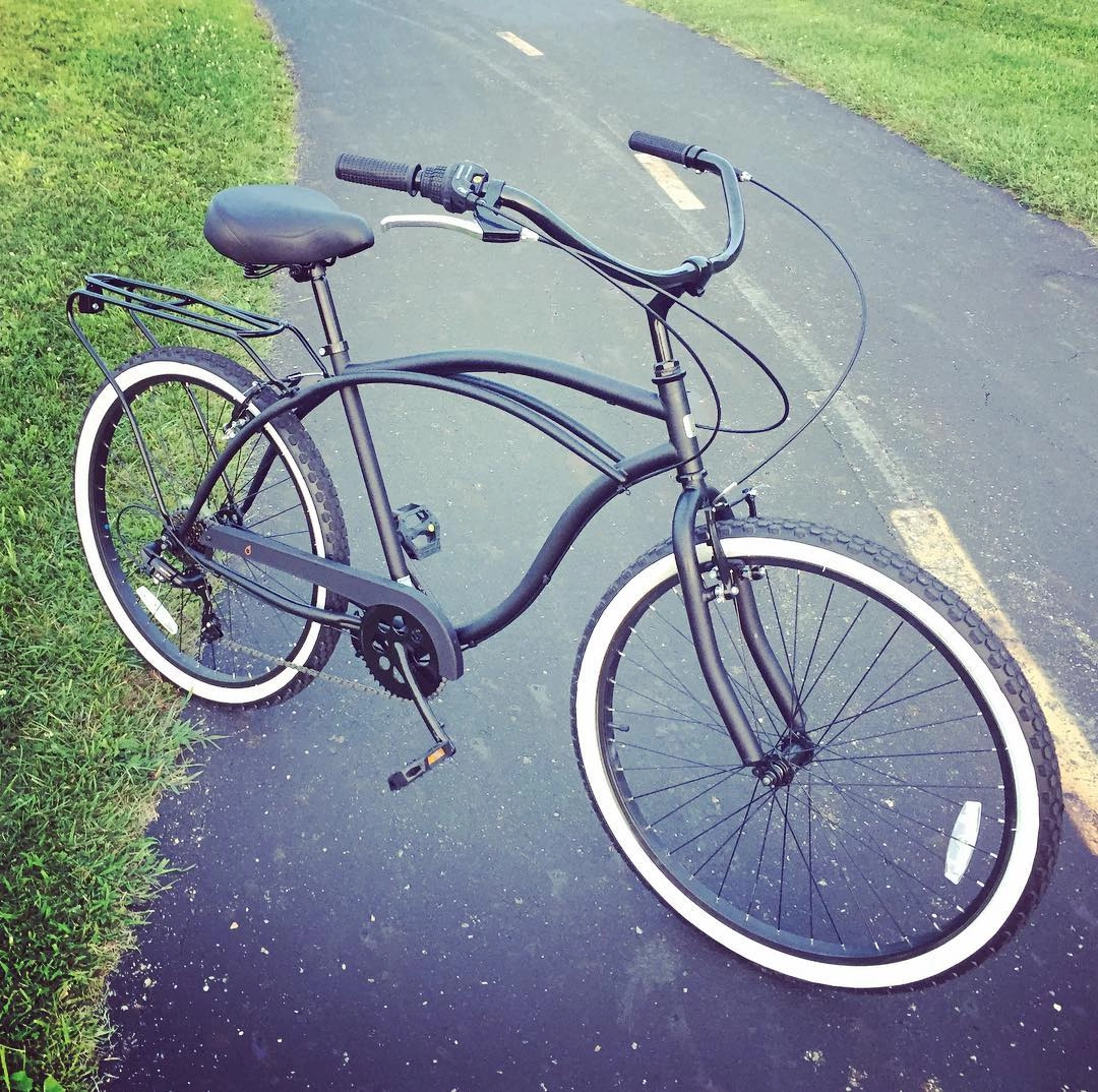 sixthreezero Around the Block Men's 24" Single Speed Beach Cruiser Bicycle with Rear Rack